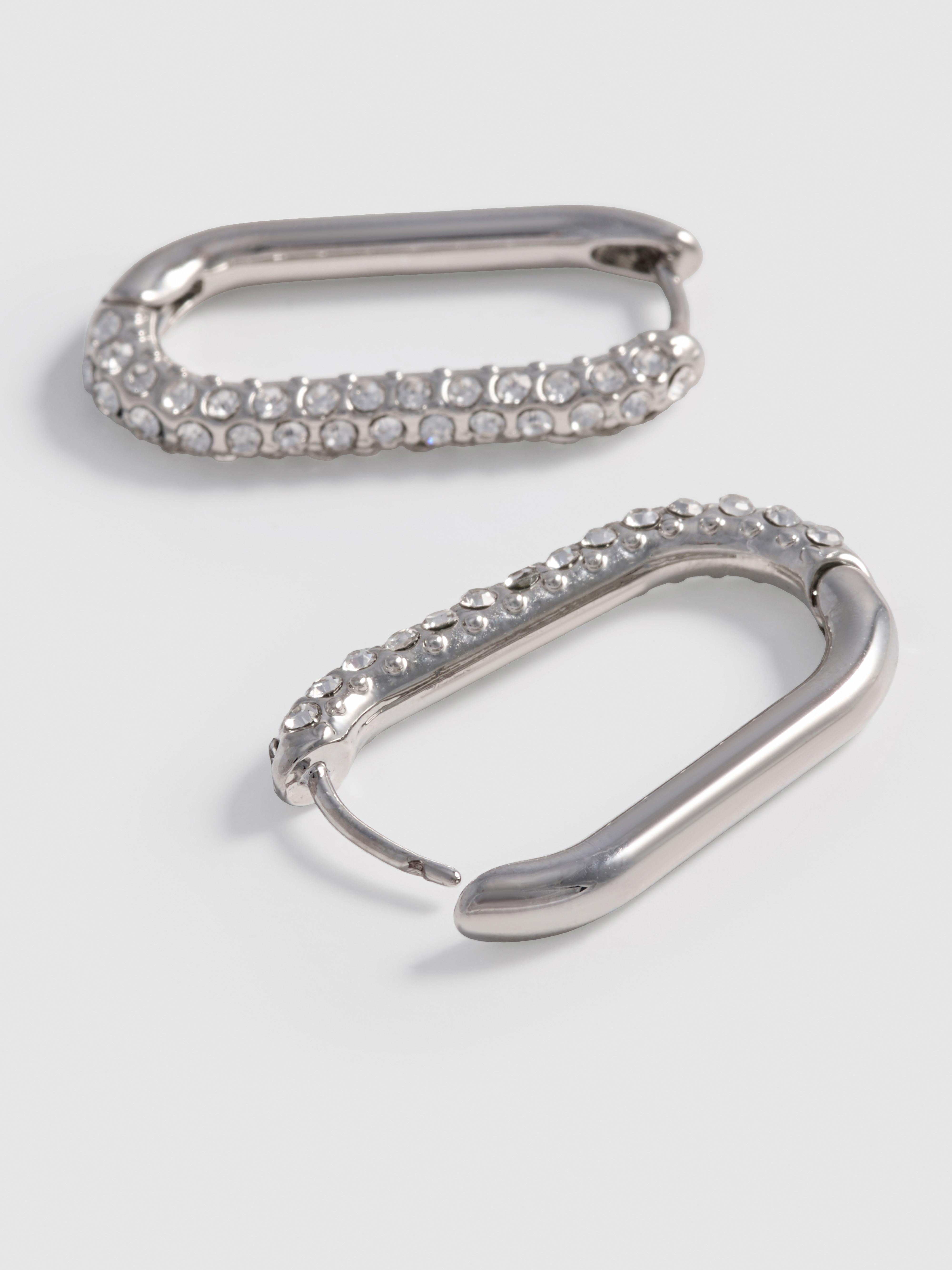 Rhinestone Oblong Earrings