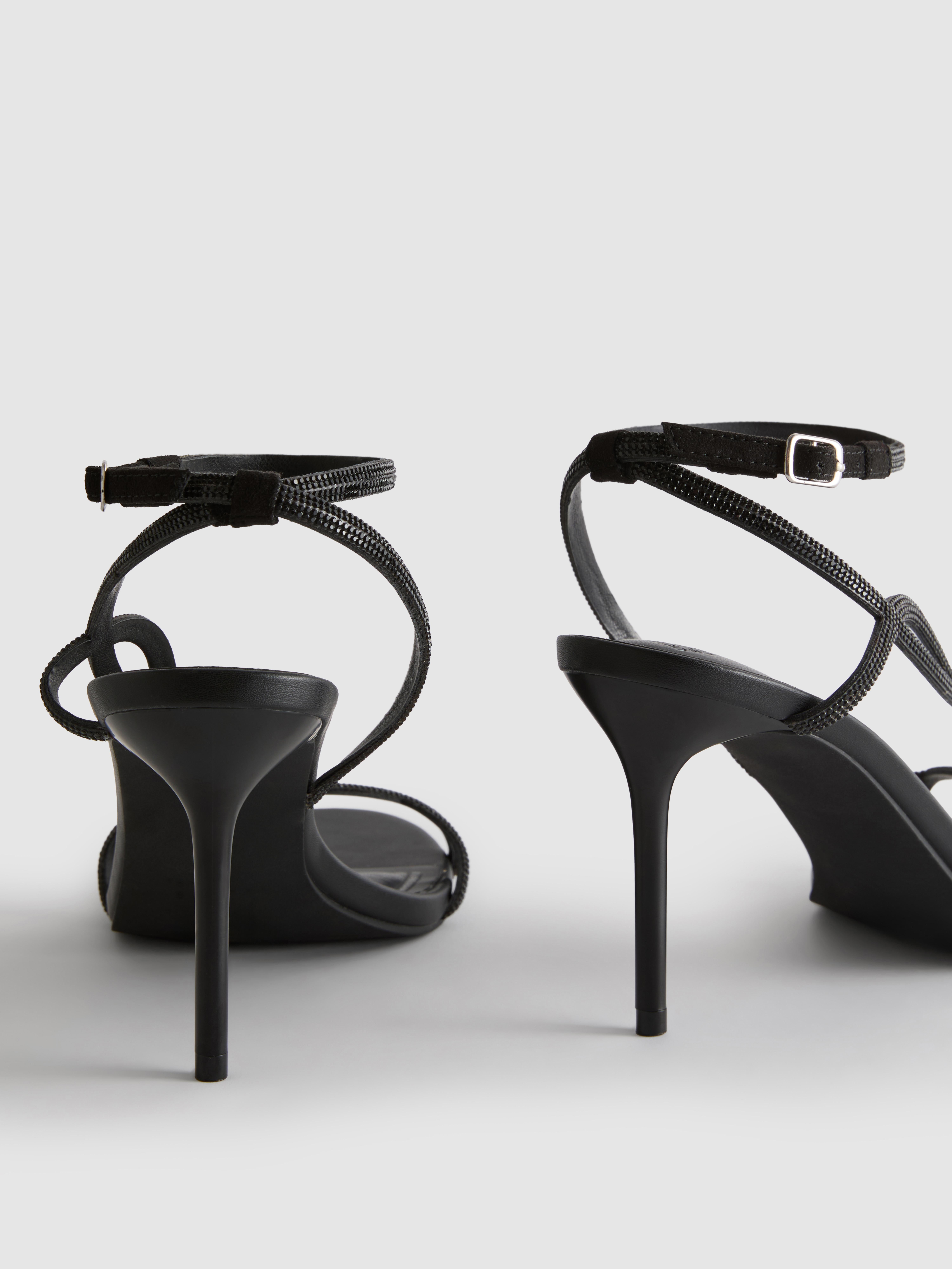 Rhinestone Strap Stiletto Sandals