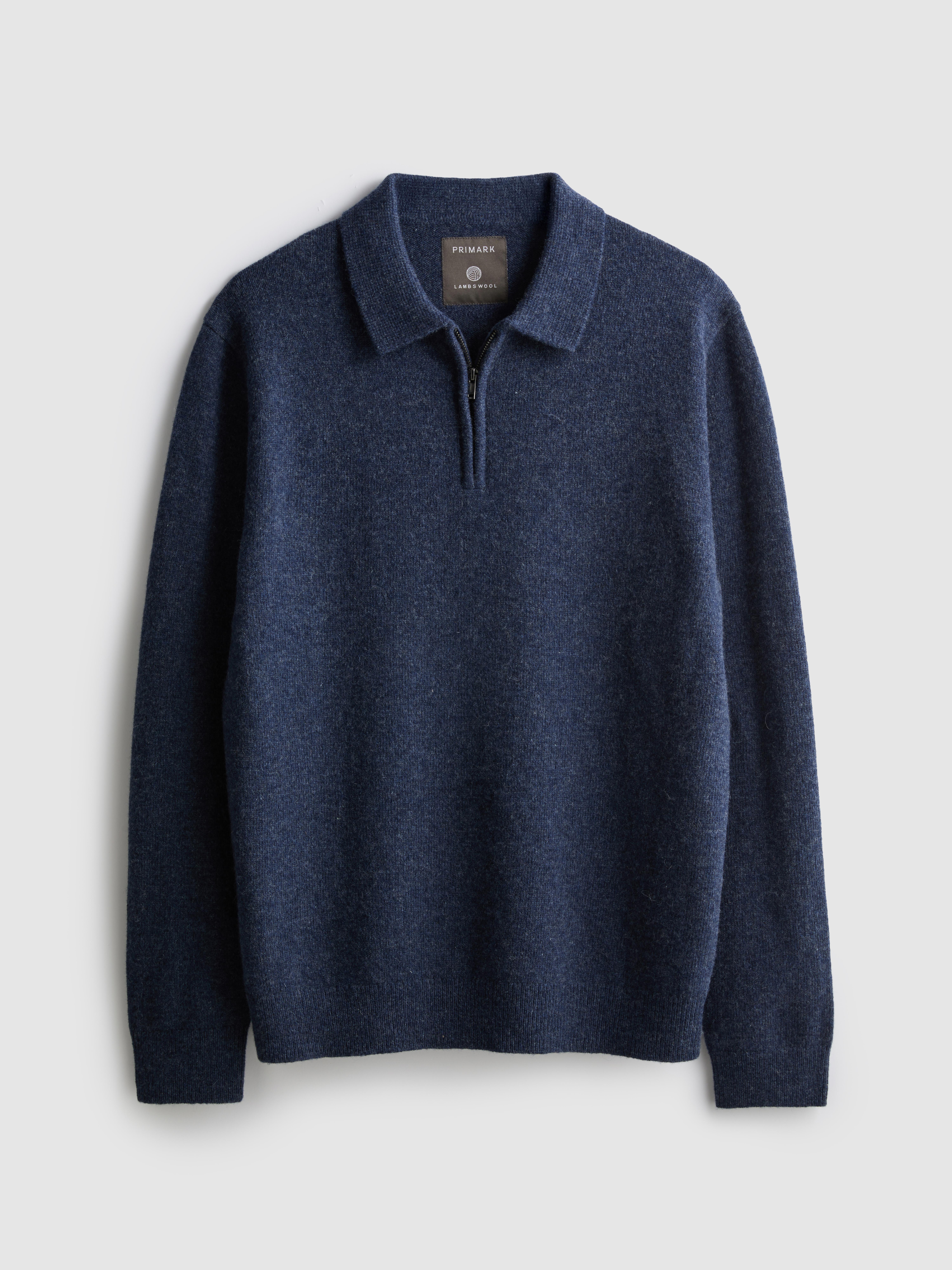 Wool Rich Quarter Zip Polo Sweater