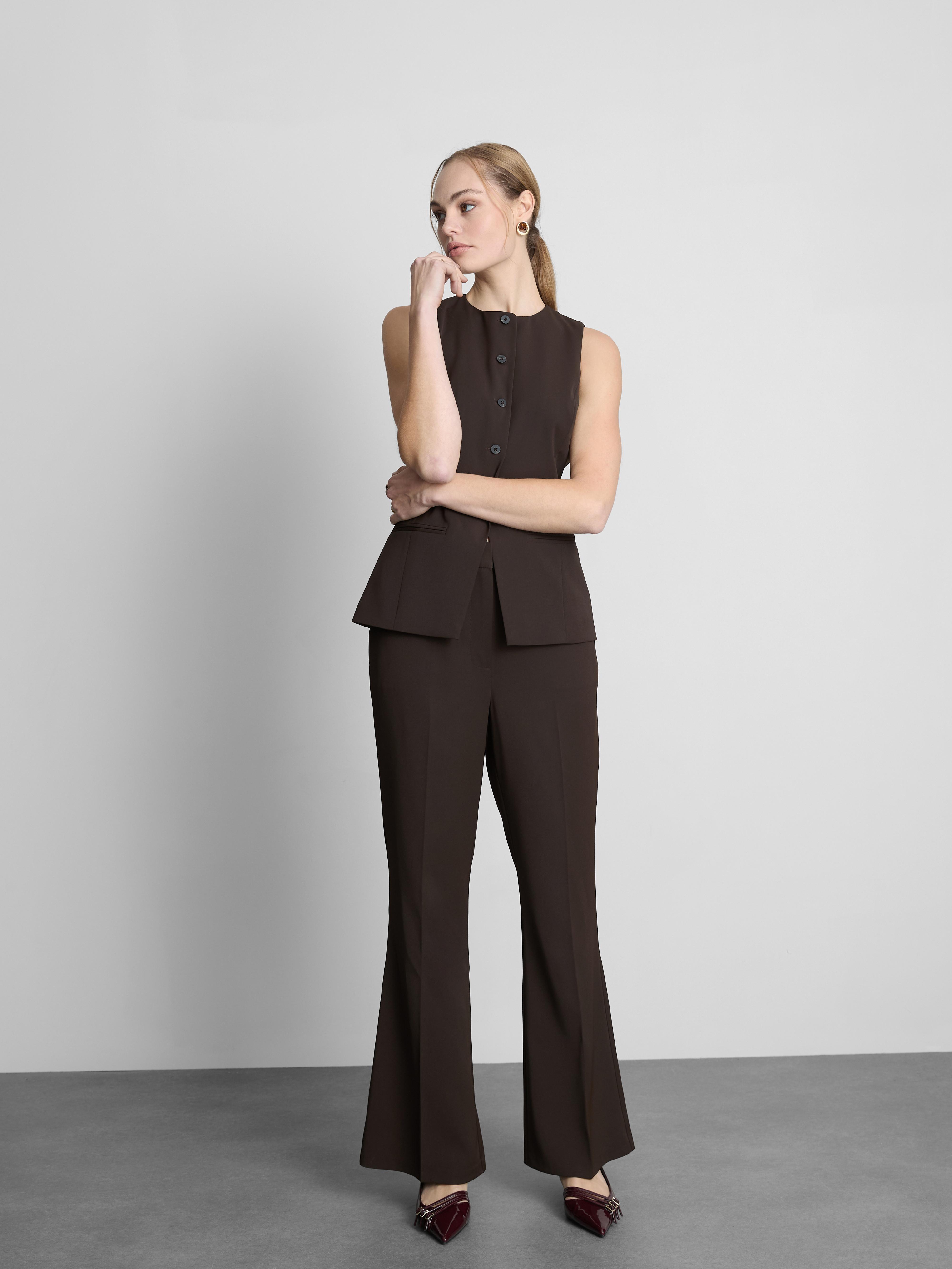 Mid-Rise Tailored Pants