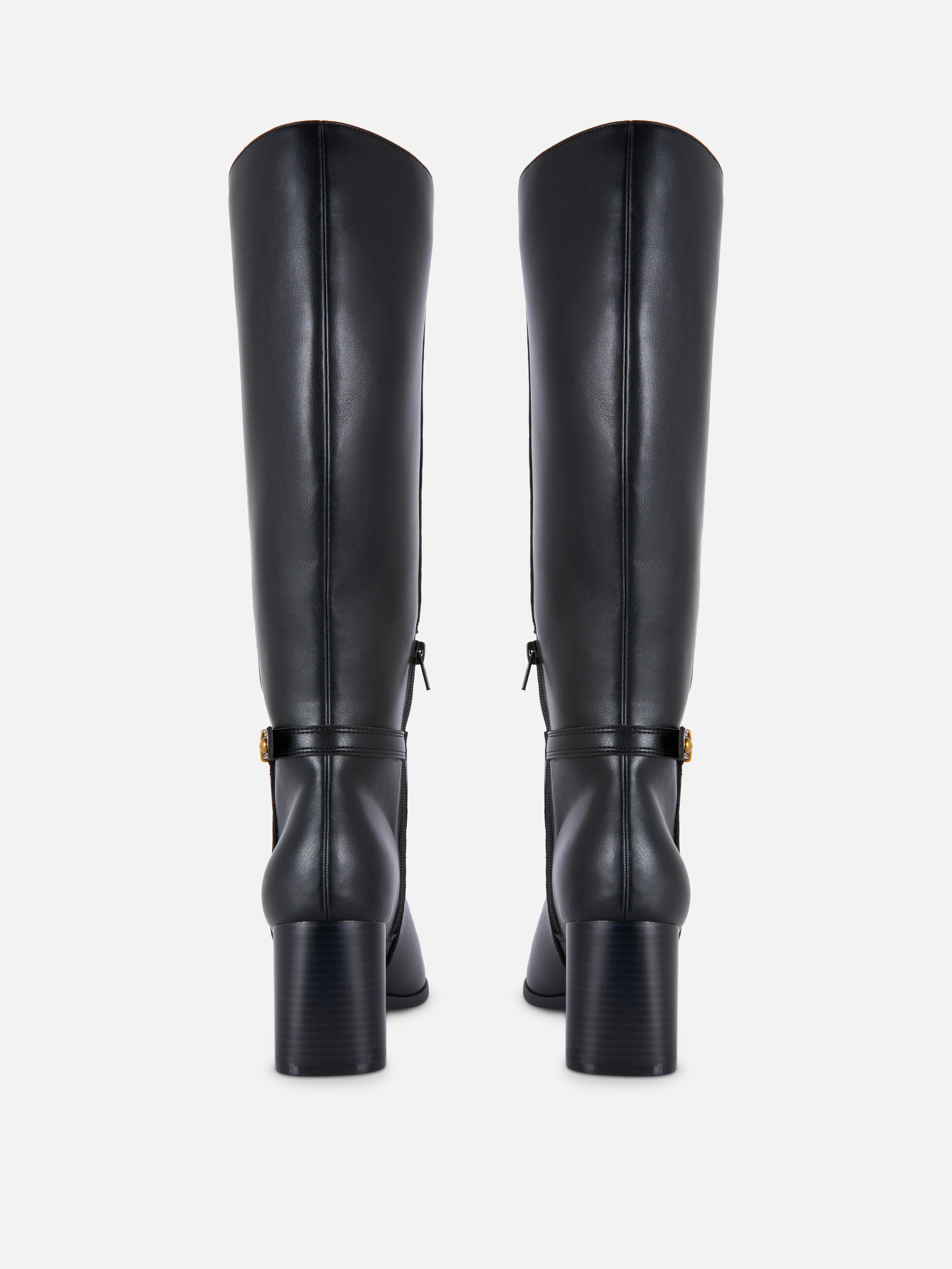 Buckle Detail Knee High Boots