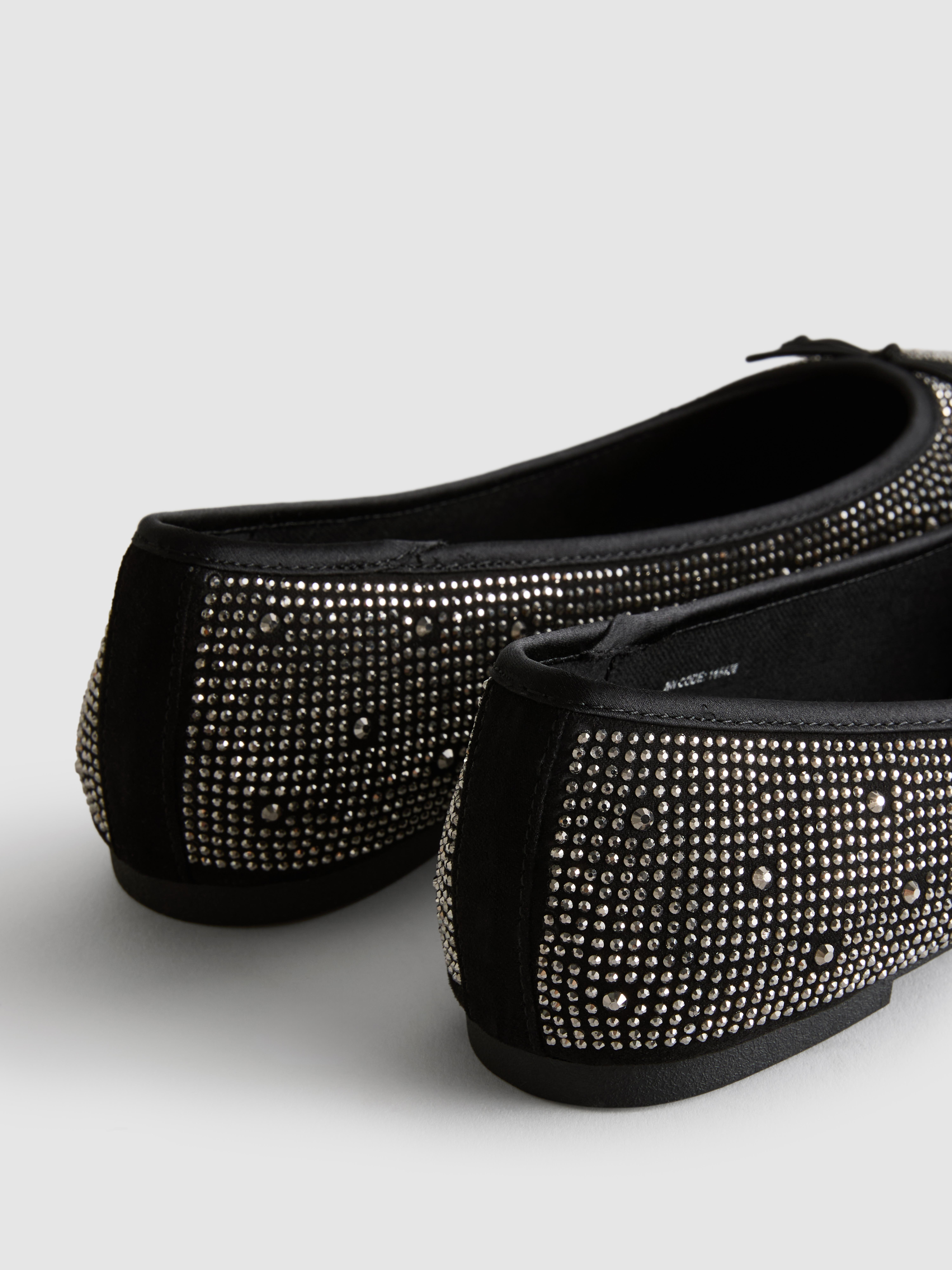 Hot Fix Rhinestone Ballerina Flats