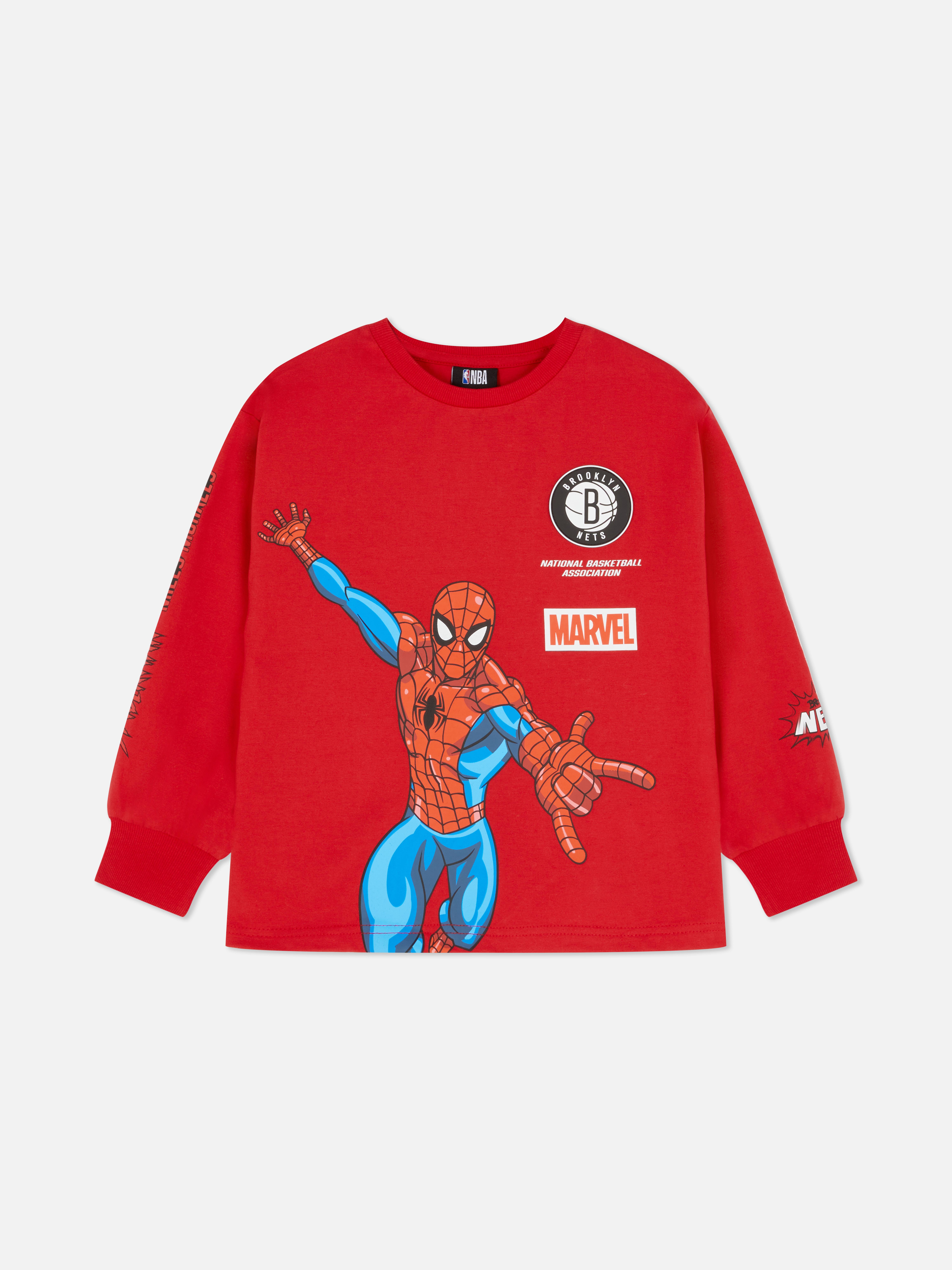 1.5-8yrs | Brooklyn Nets X Spider-Man Long Sleeve T-Shirt