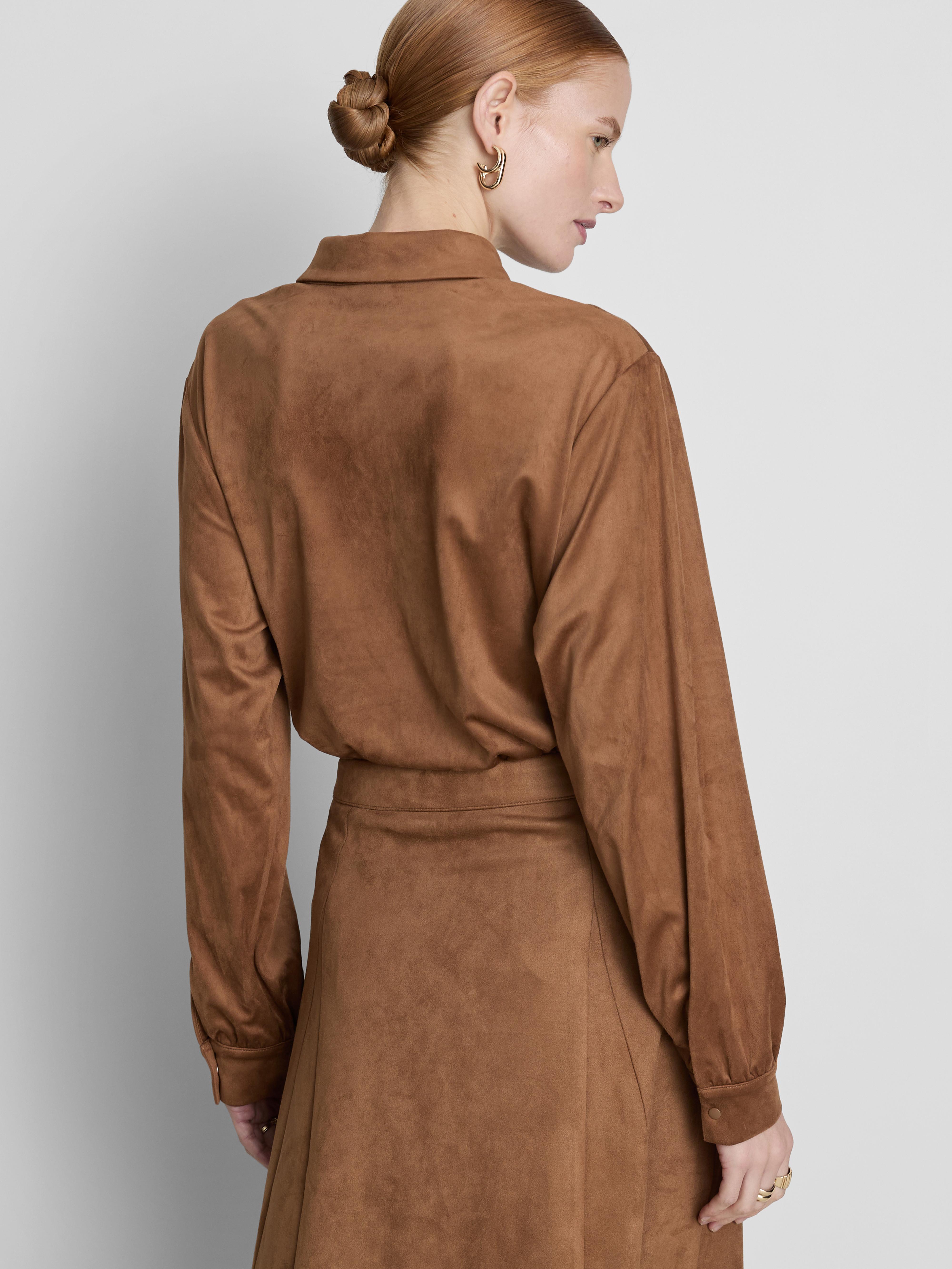 Paula Echevarría Faux Suede Shirt