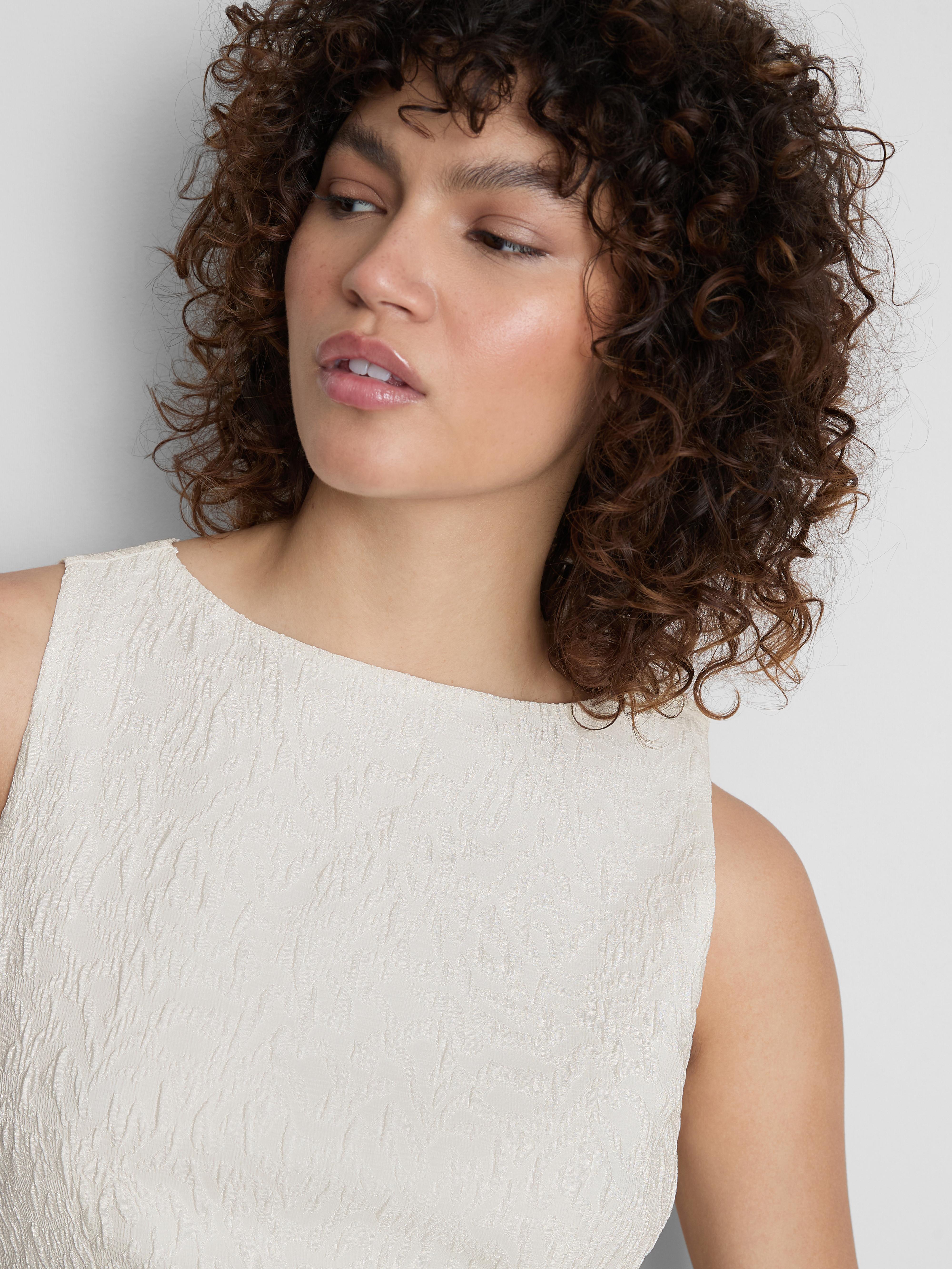 Textured Corset Peplum Top