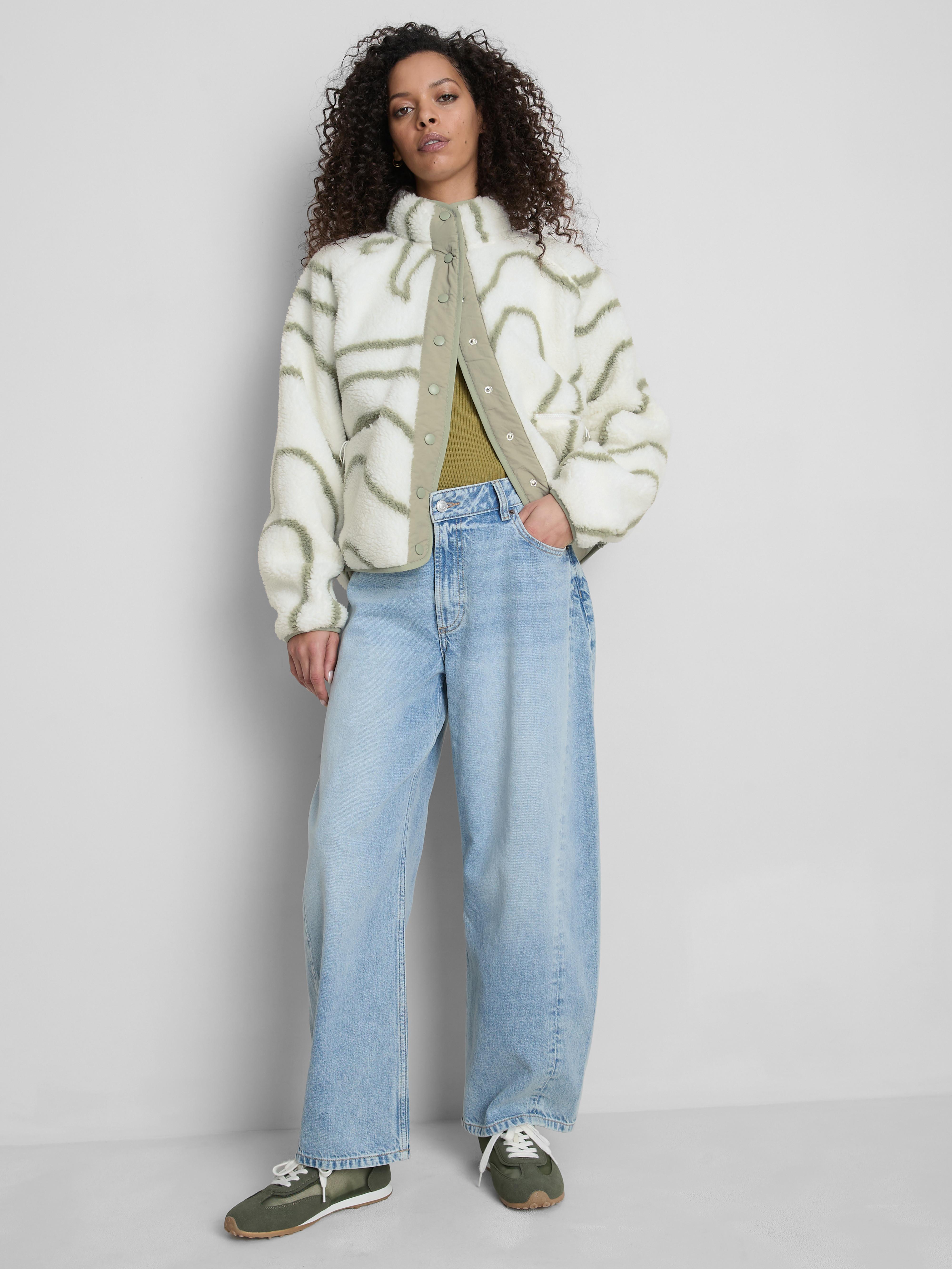 Printed Snap Button Borg Fleece