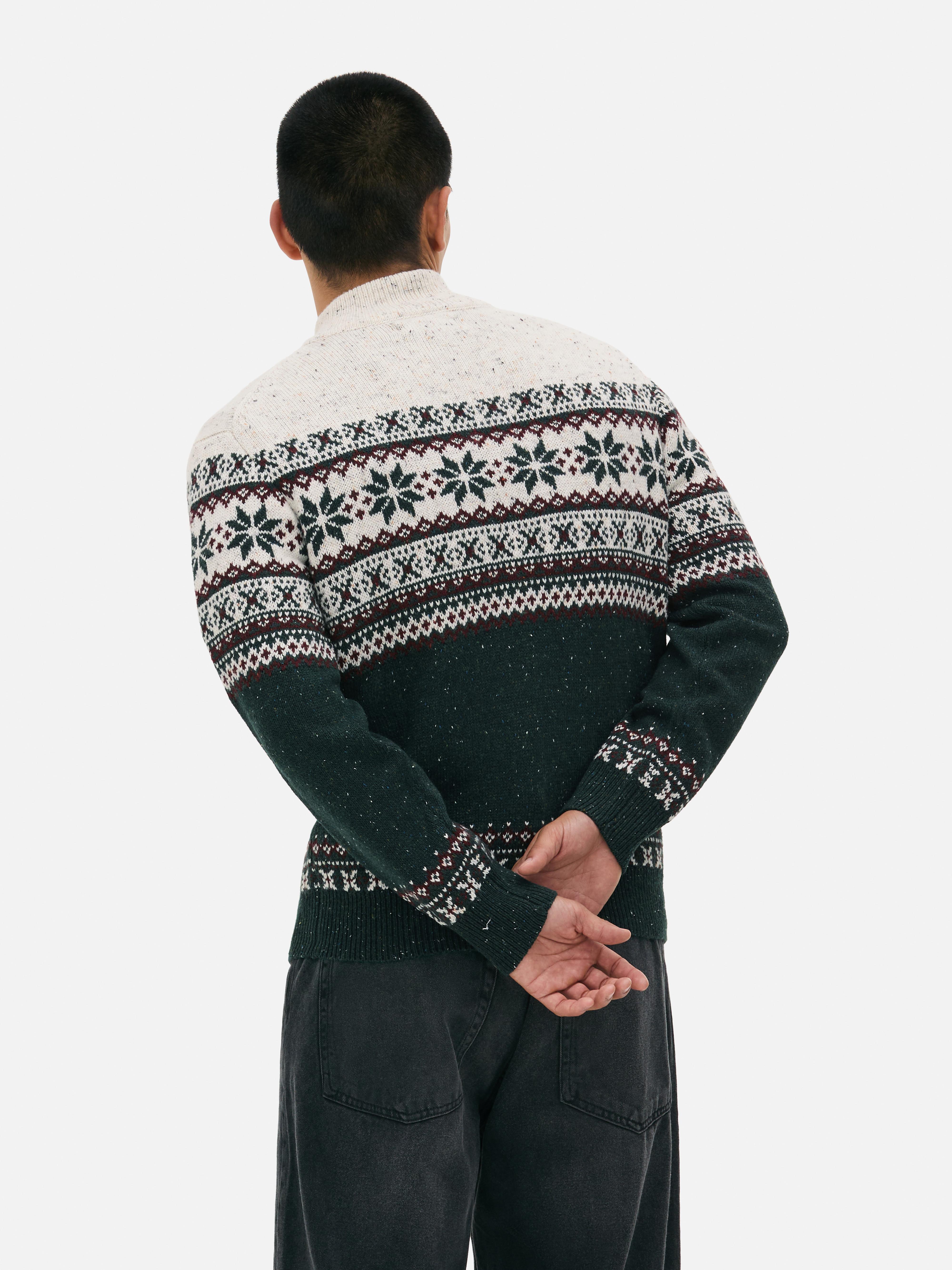 Half-Zip Fair Isle Cardigan