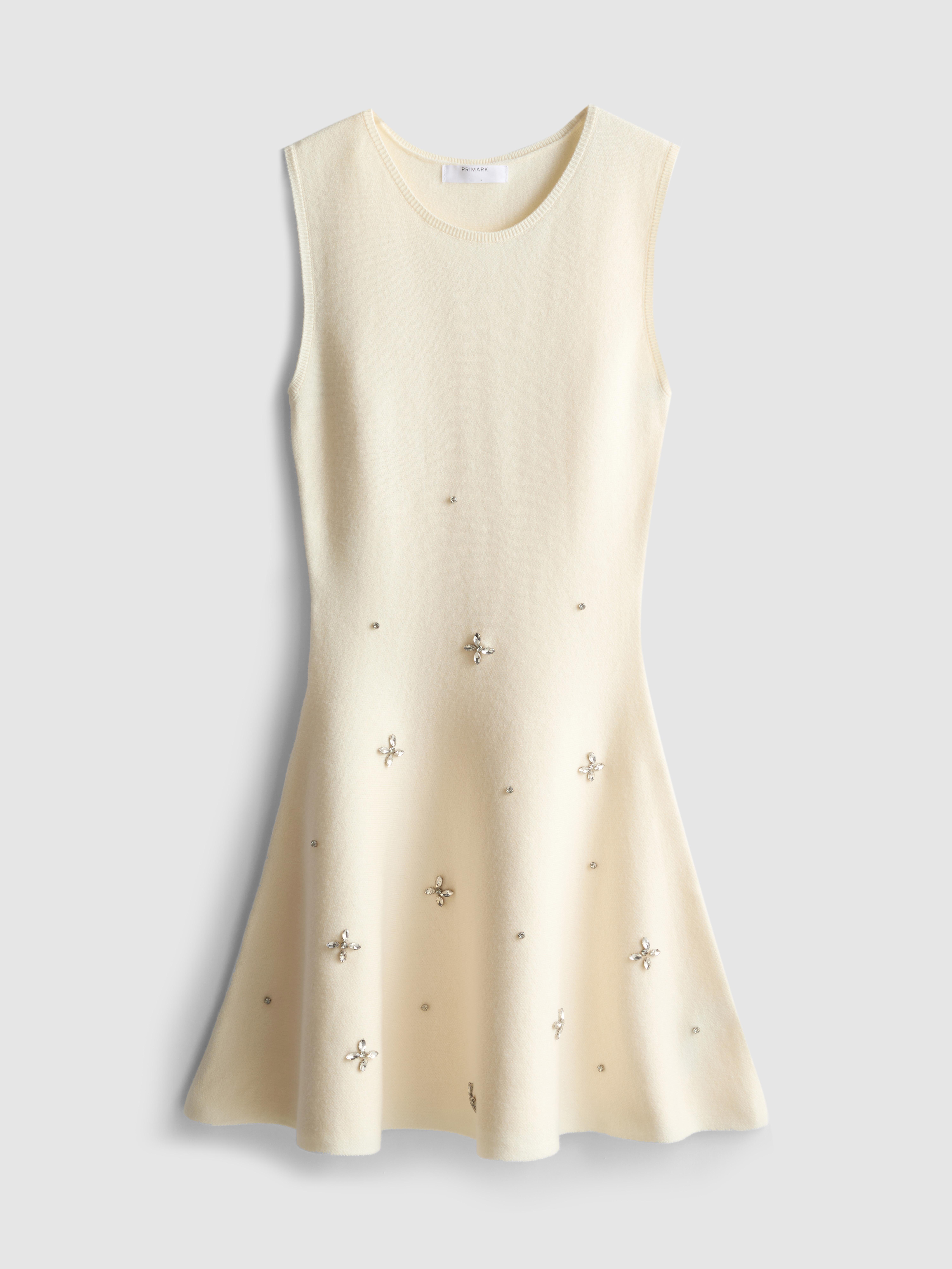 Embroidered Knit Mini Dress