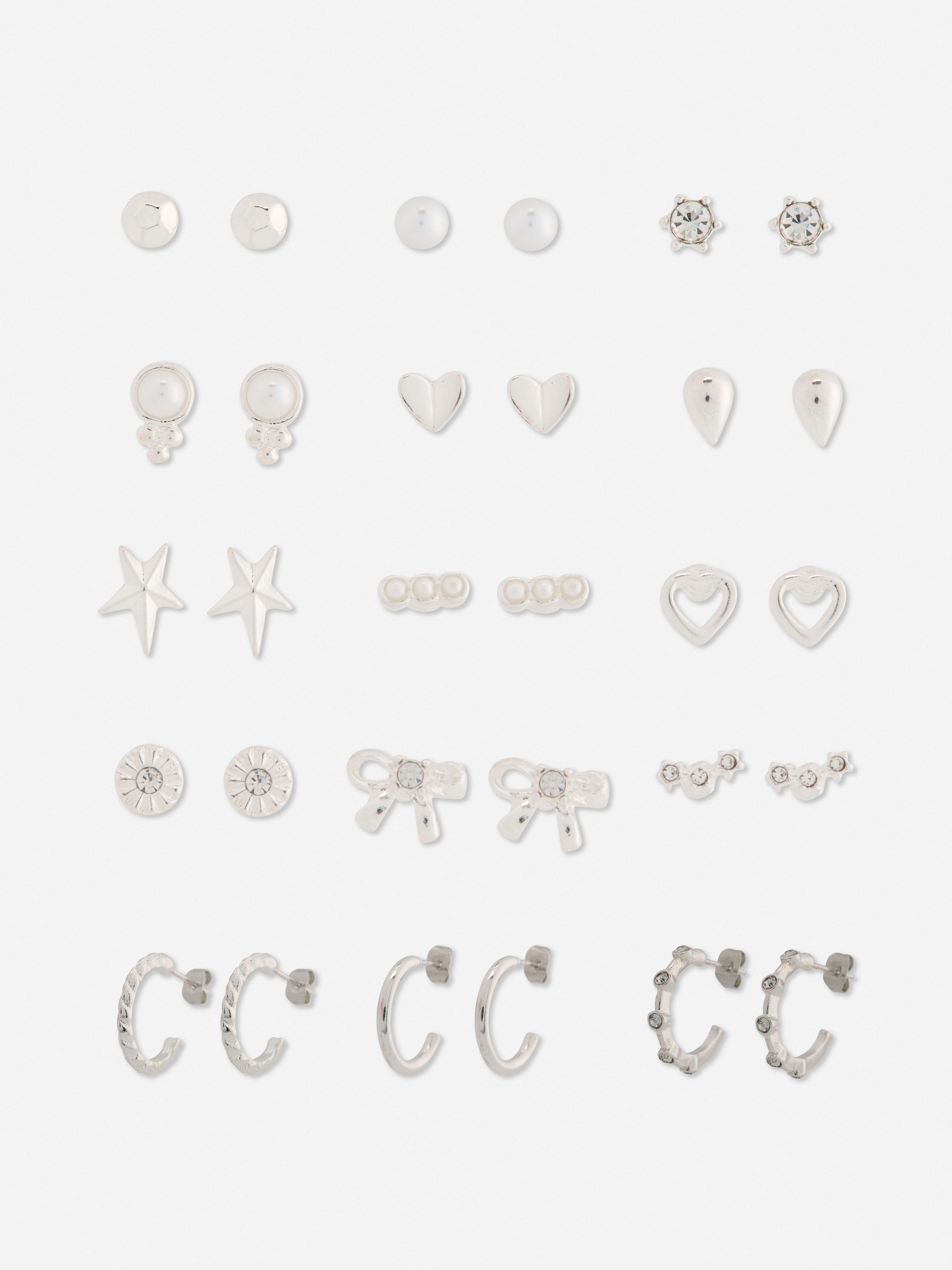 15pk Stud And Hoop Earrings