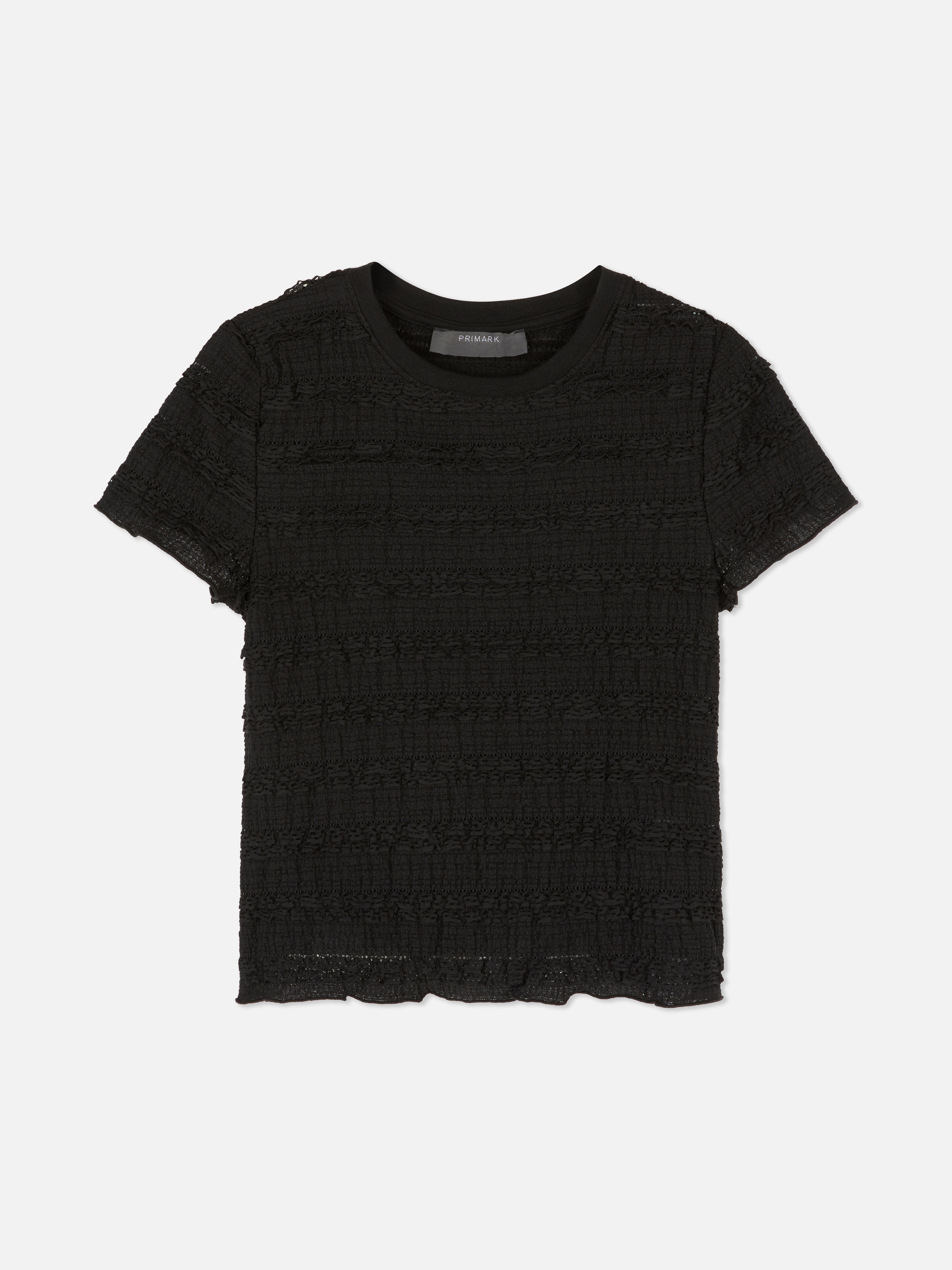 Shirred Lace Tee