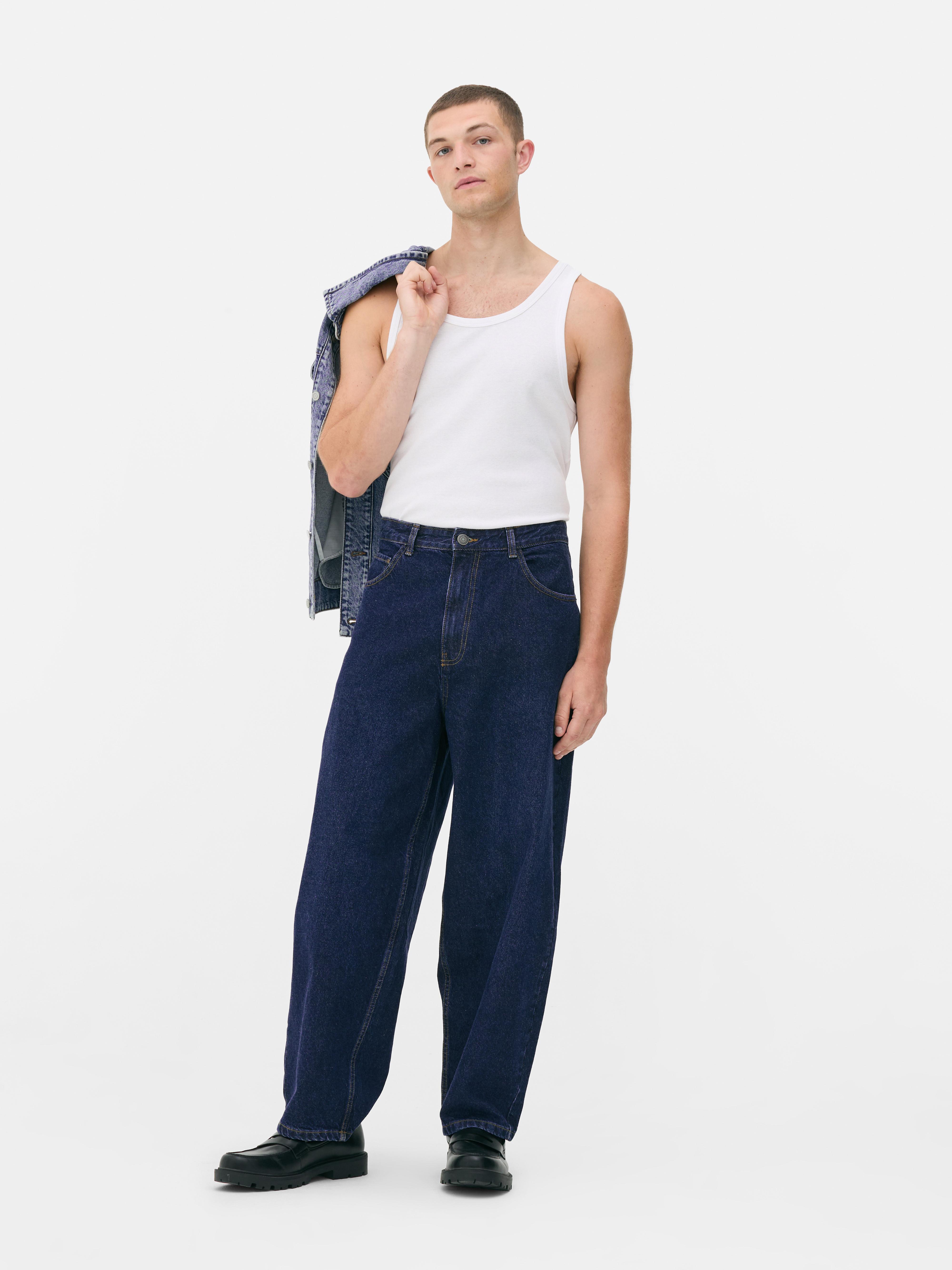 Low-Rise Barrel Leg Jeans