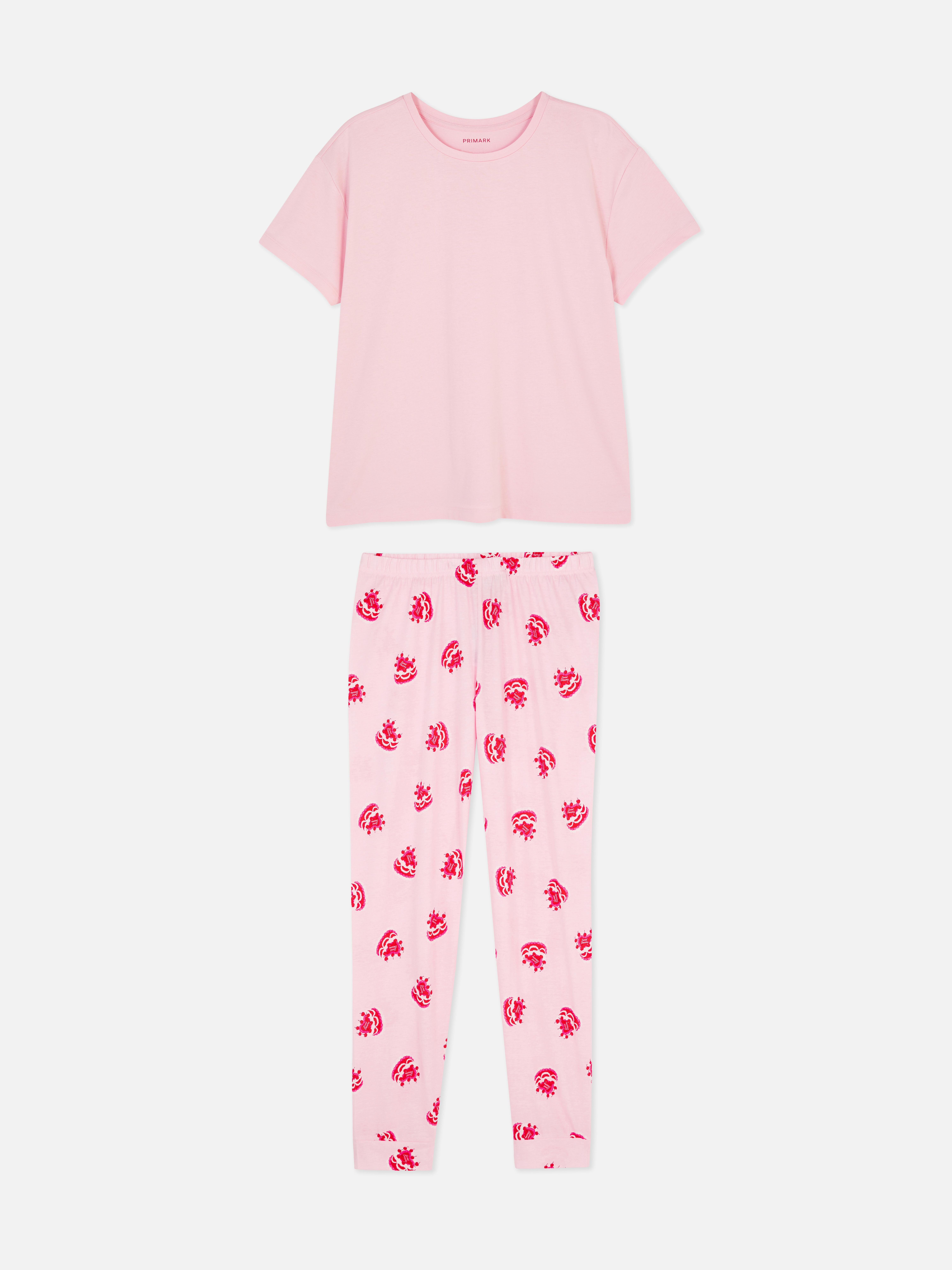 Printed Short-Sleeve Pajama Set