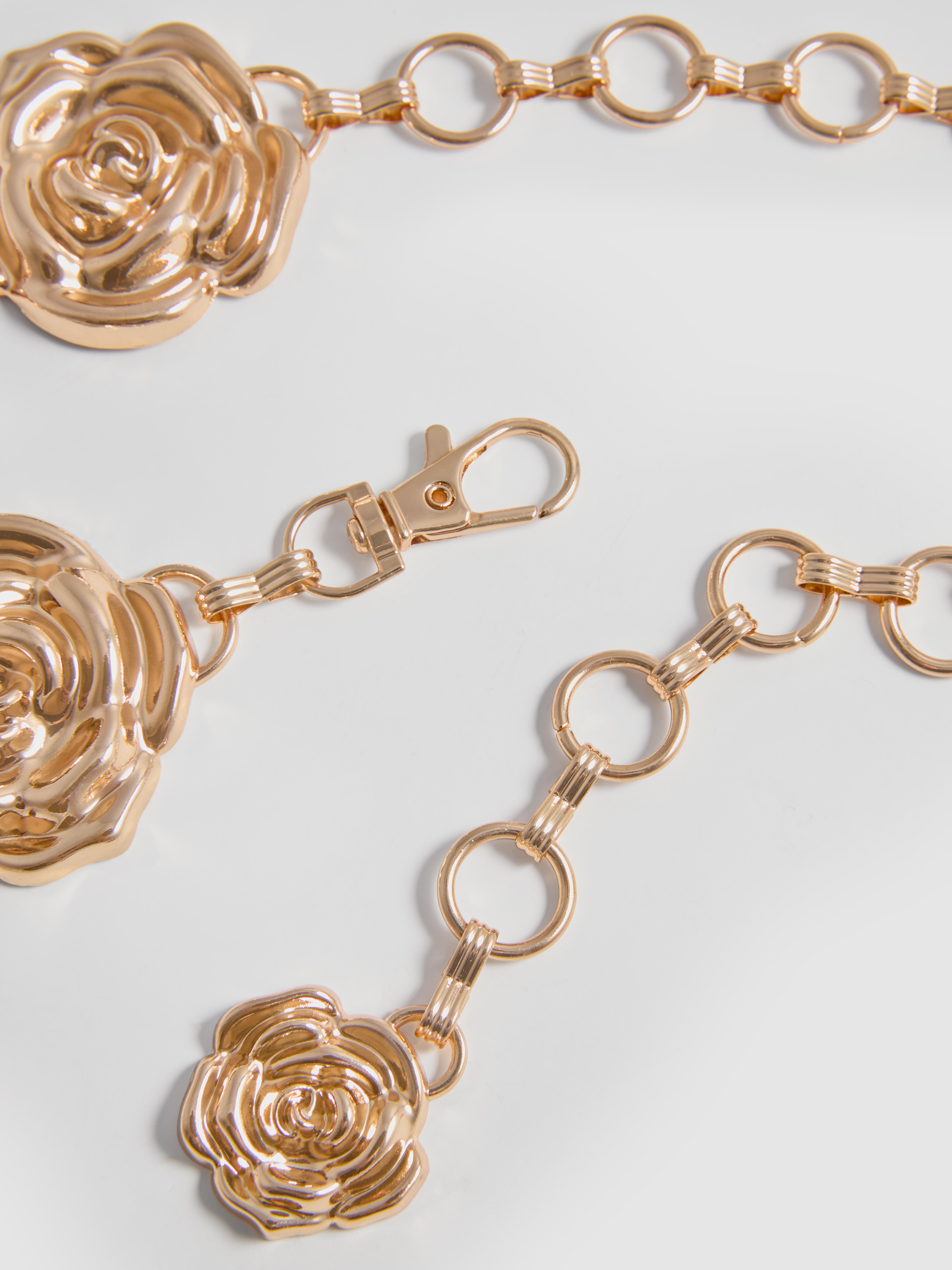 Metal Flower Chain Belt