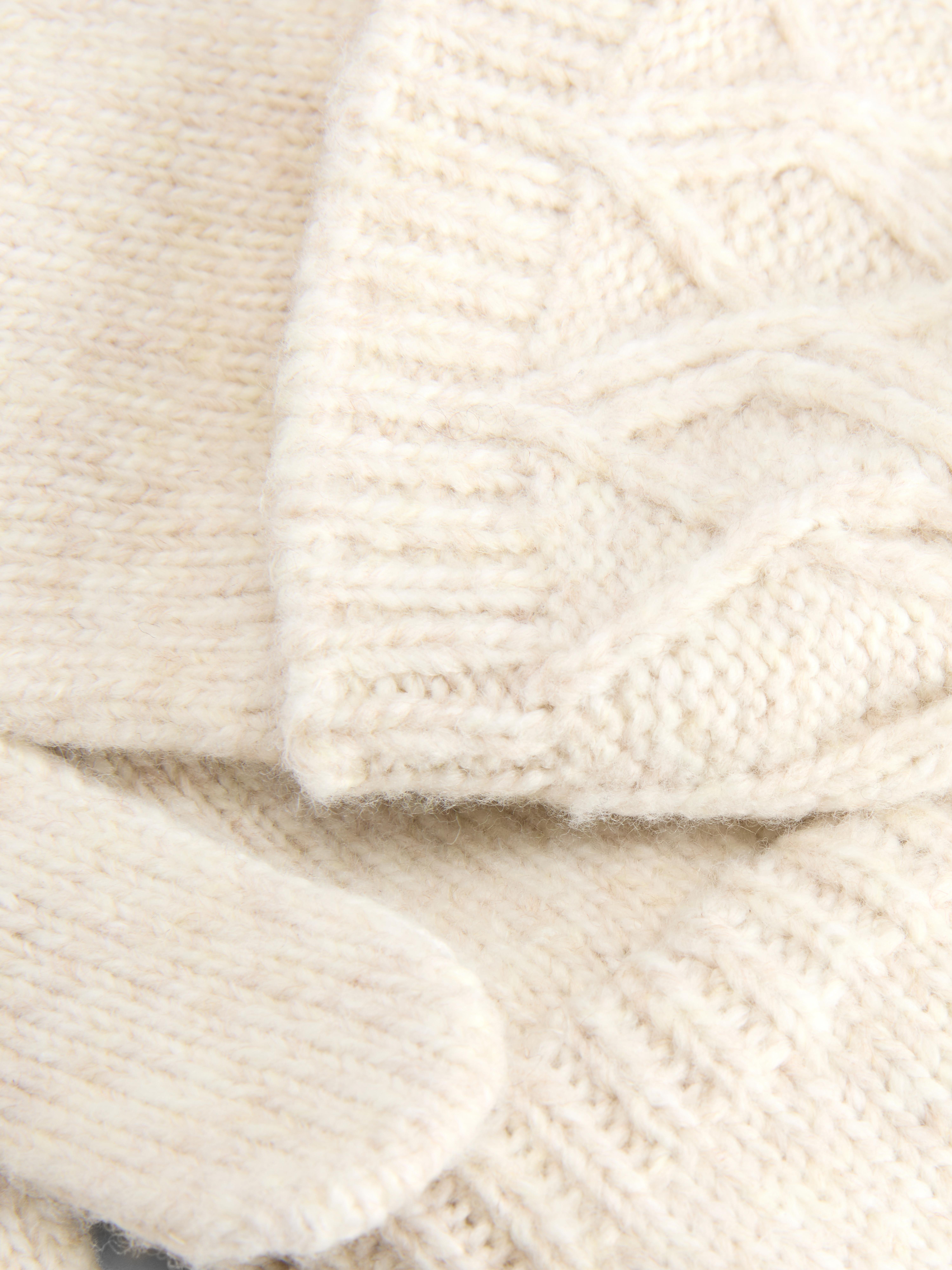 Cable Knit Flip Top Gloves