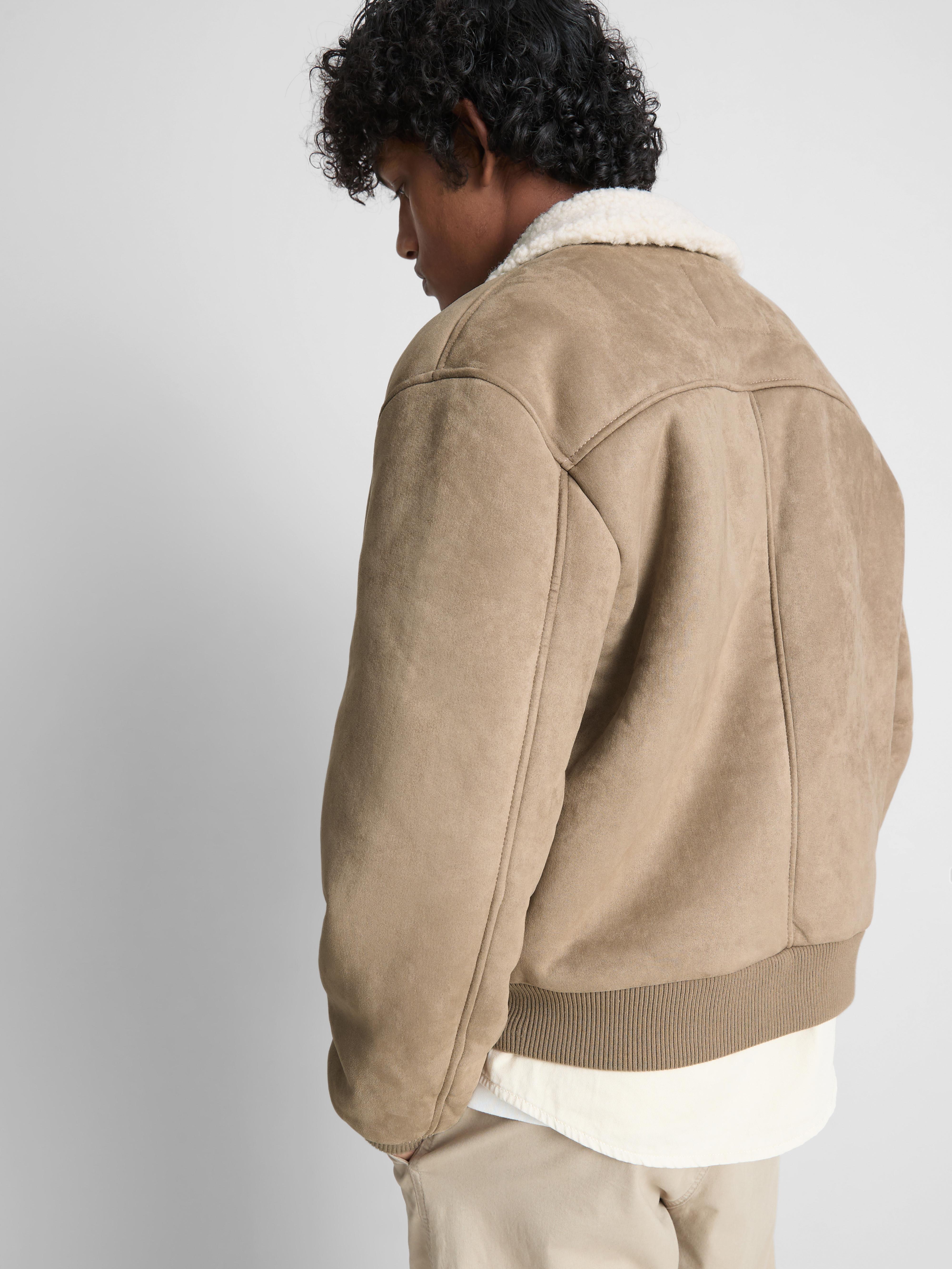 Faux Suede Zip-Up Jacket
