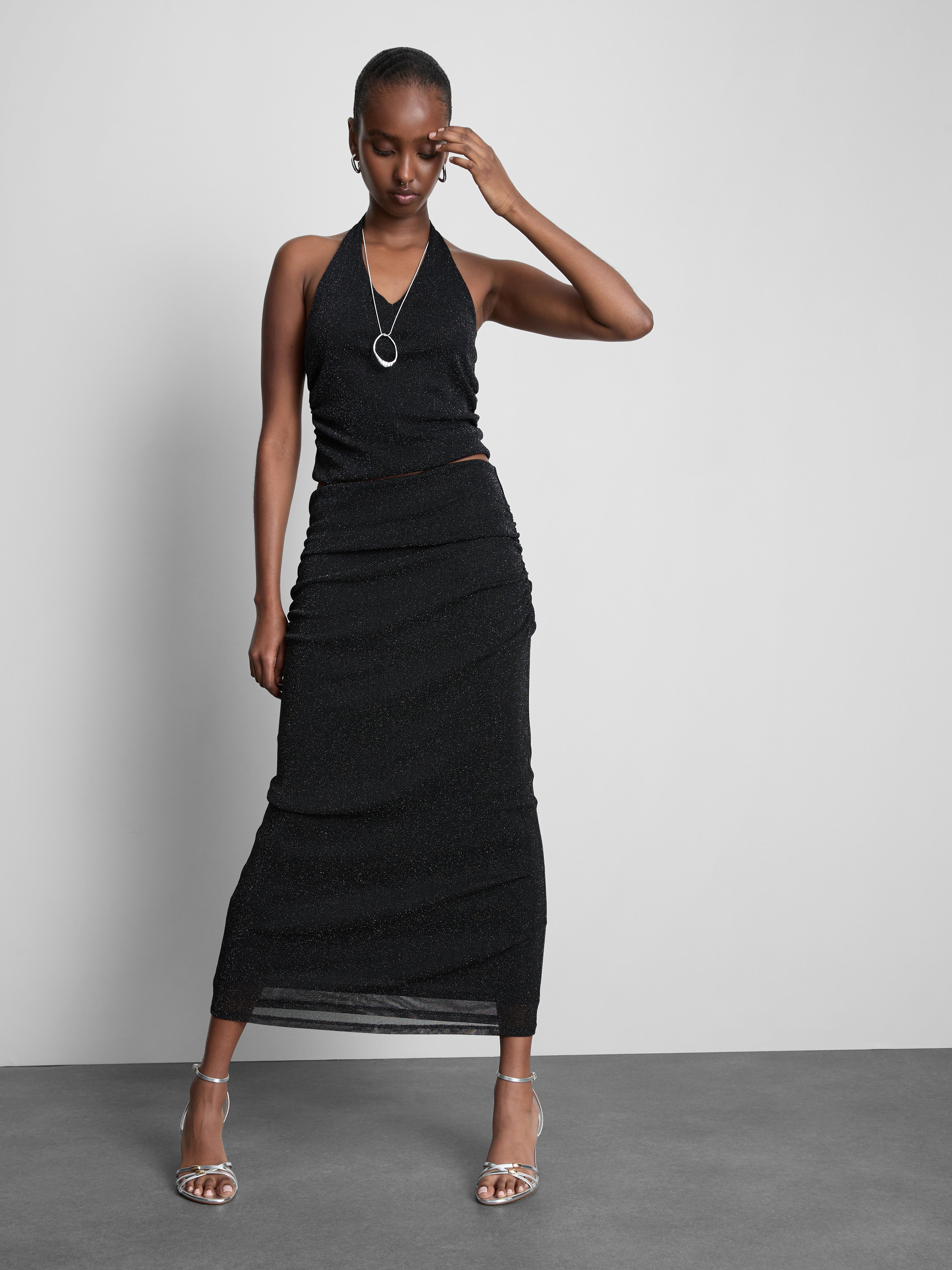 Long Sparkly Knitted Skirt