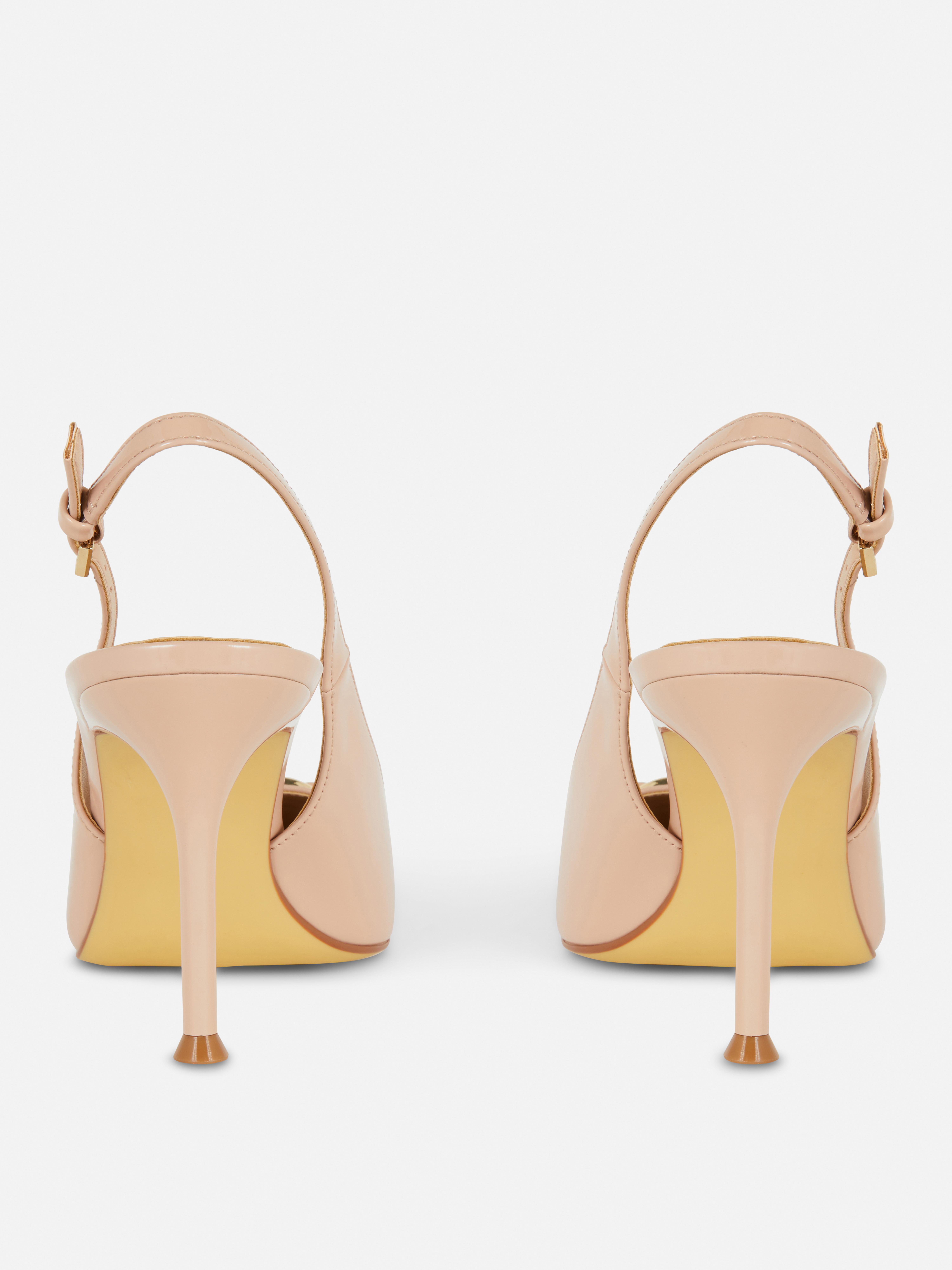 Metal Detail Slingback Heels