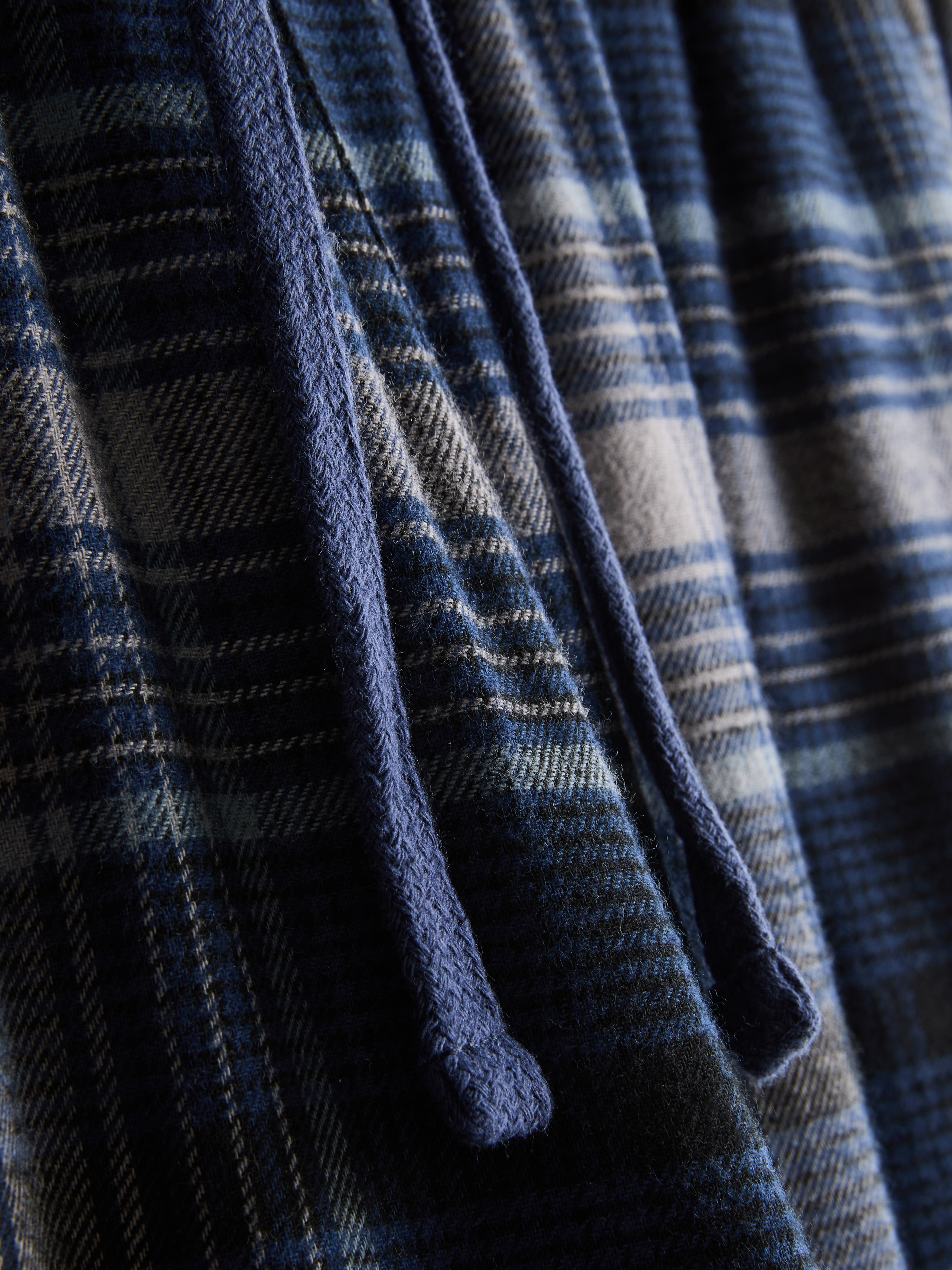 Brushed Cotton Check Long Pajamas
