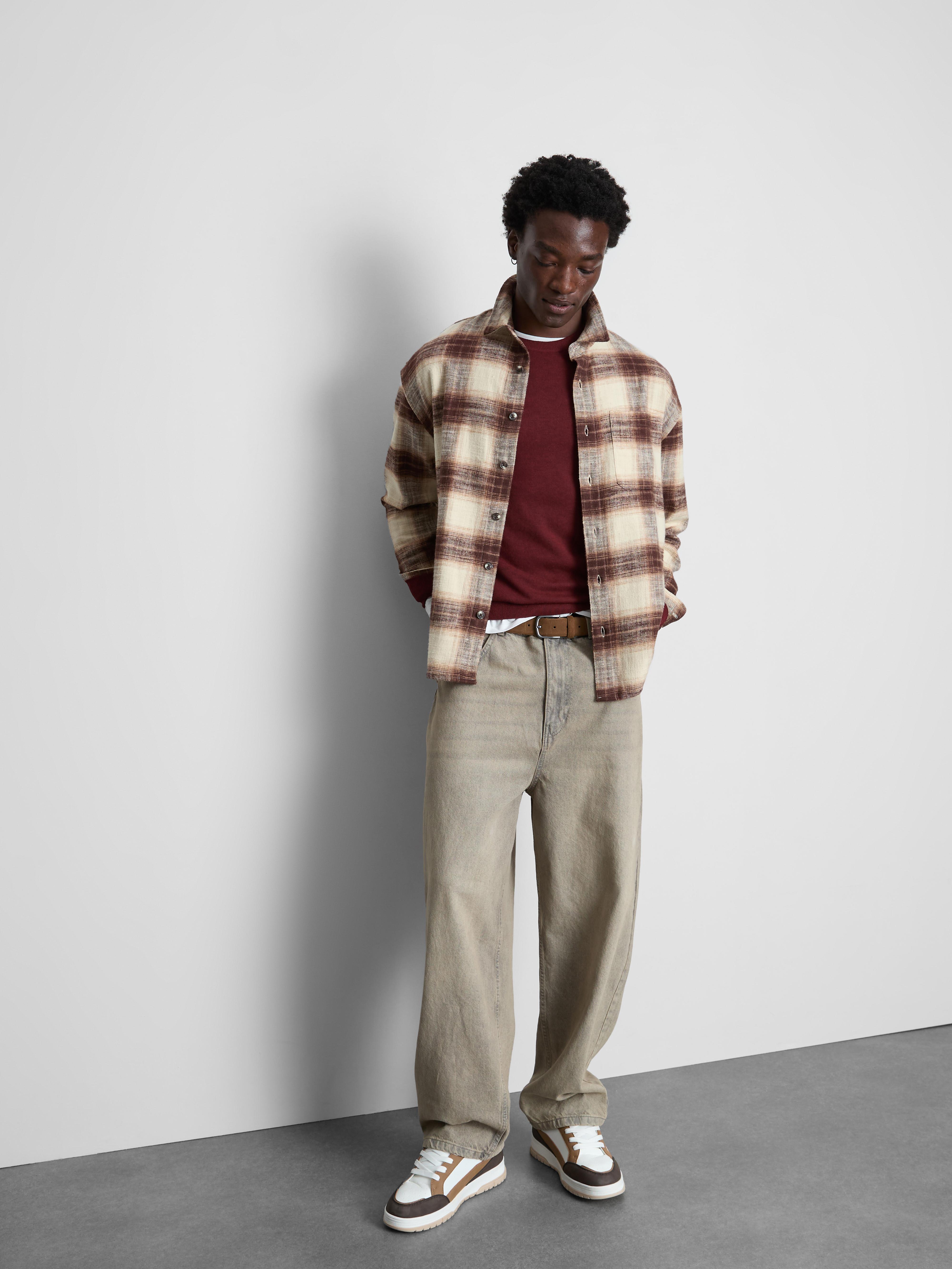 Textured Check Long Sleeved Shirt