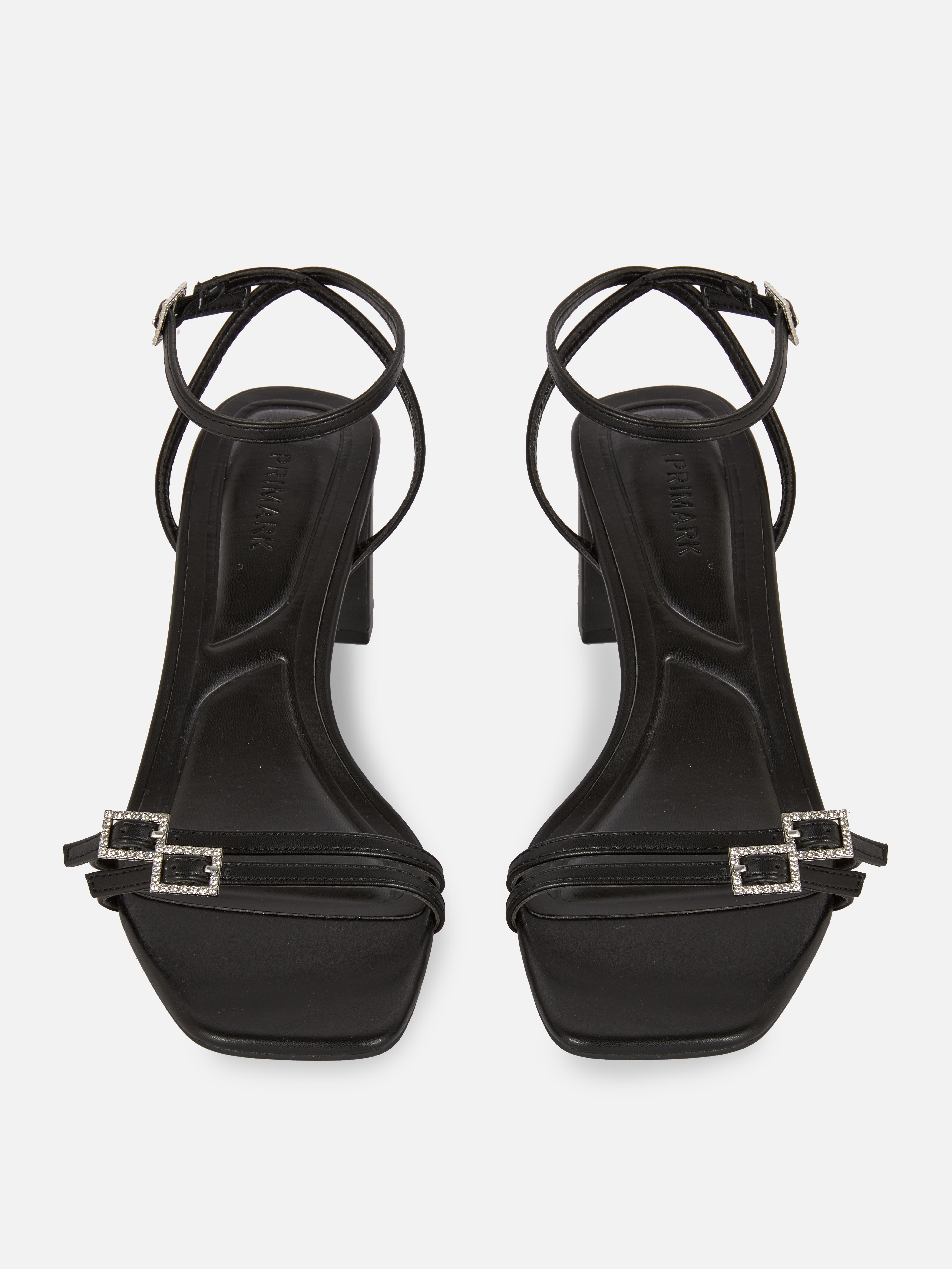 Diamanté Buckle Block Heels