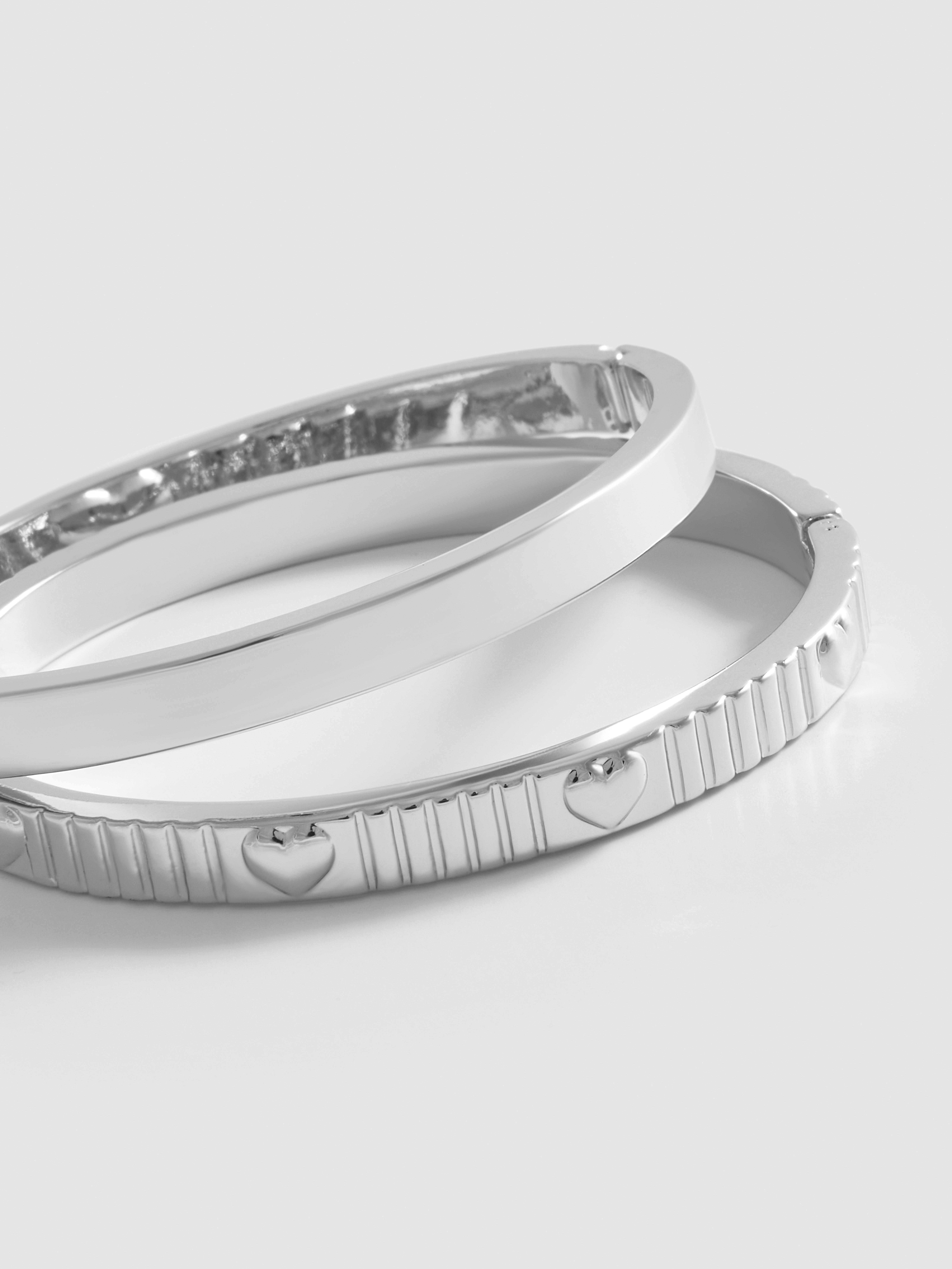 2pk Heart Detail Bangles