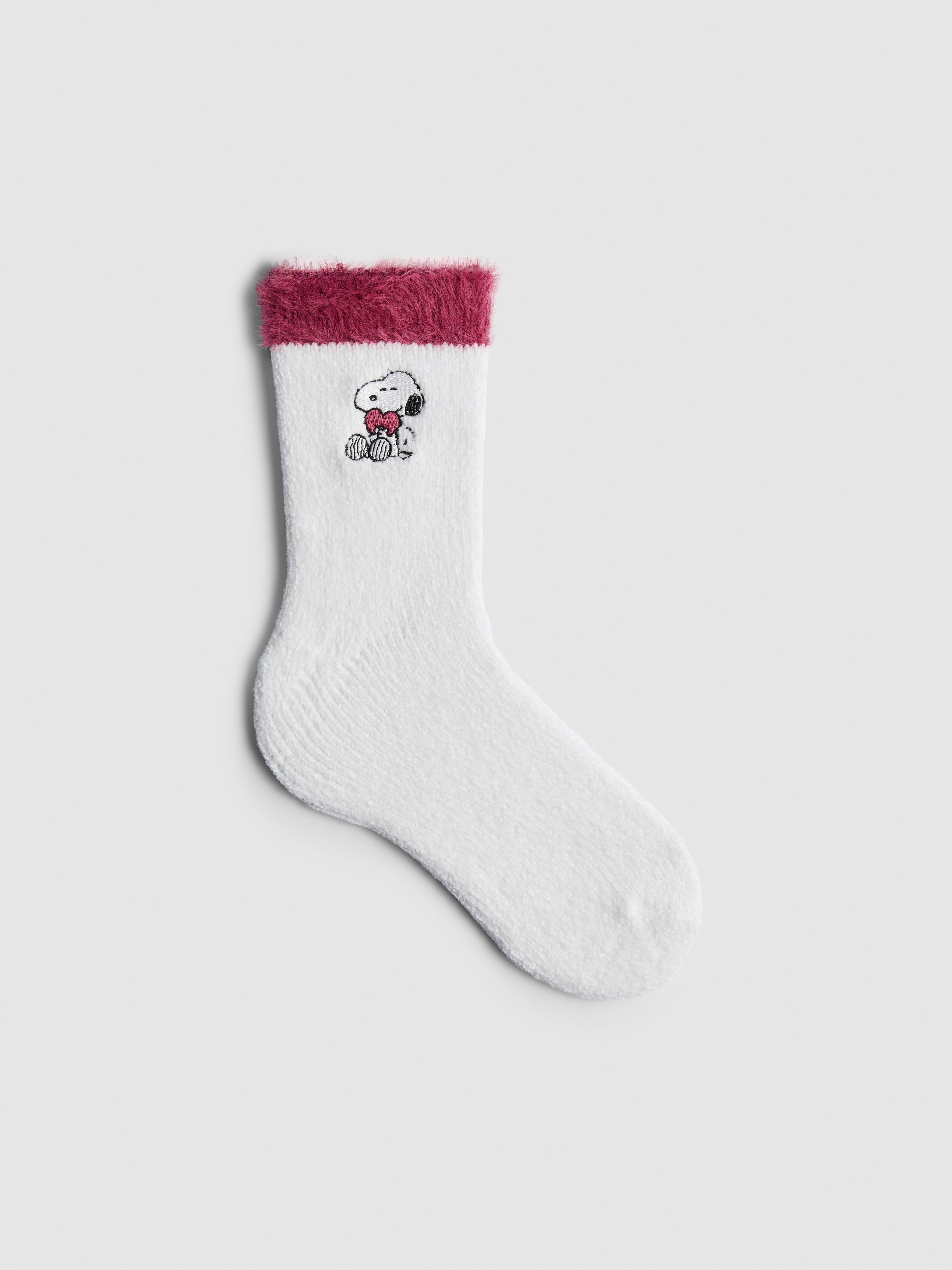 1pk Snoopy Cuff Detail Crew Socks