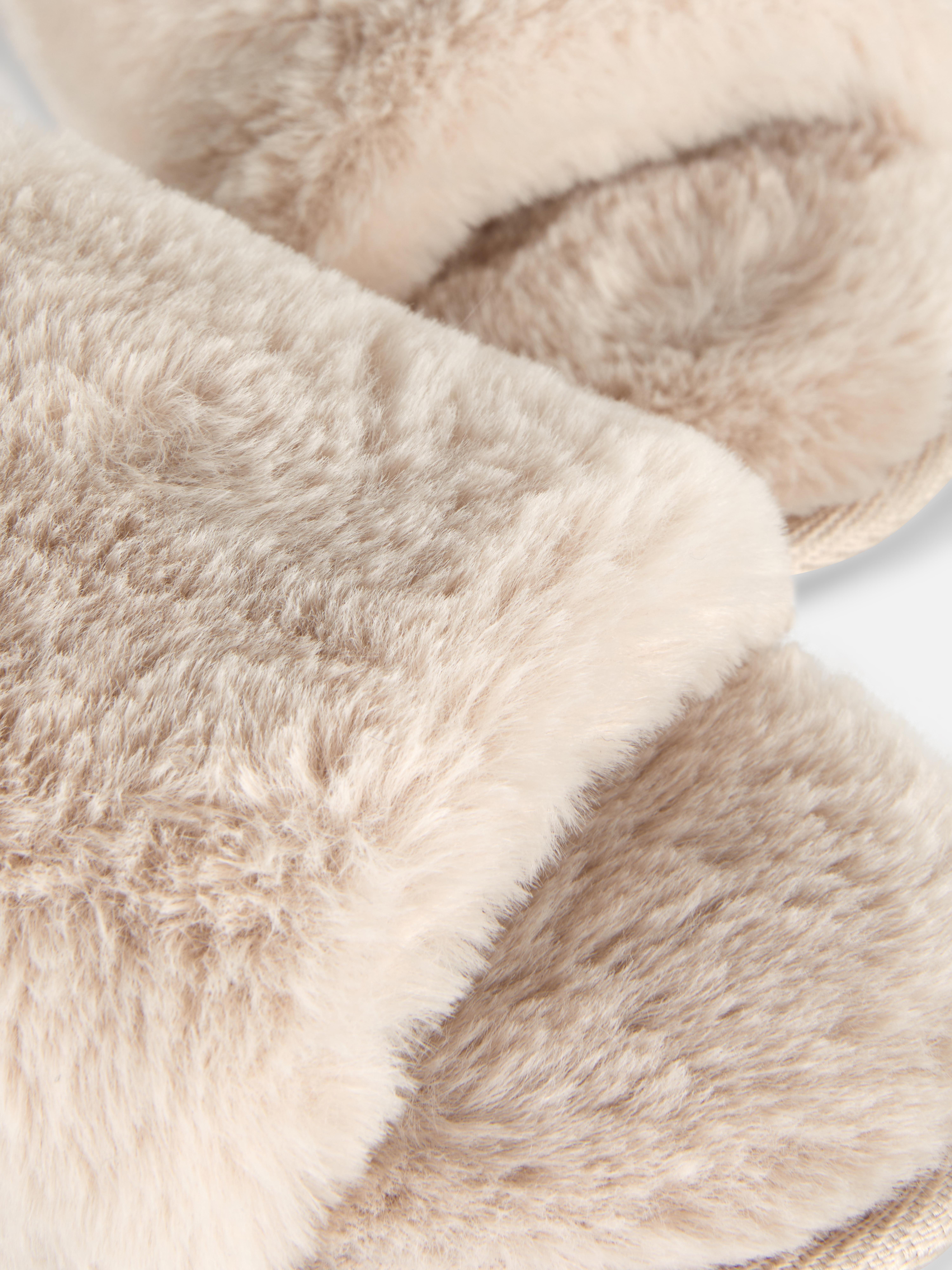 Fluffy Crossband Slippers