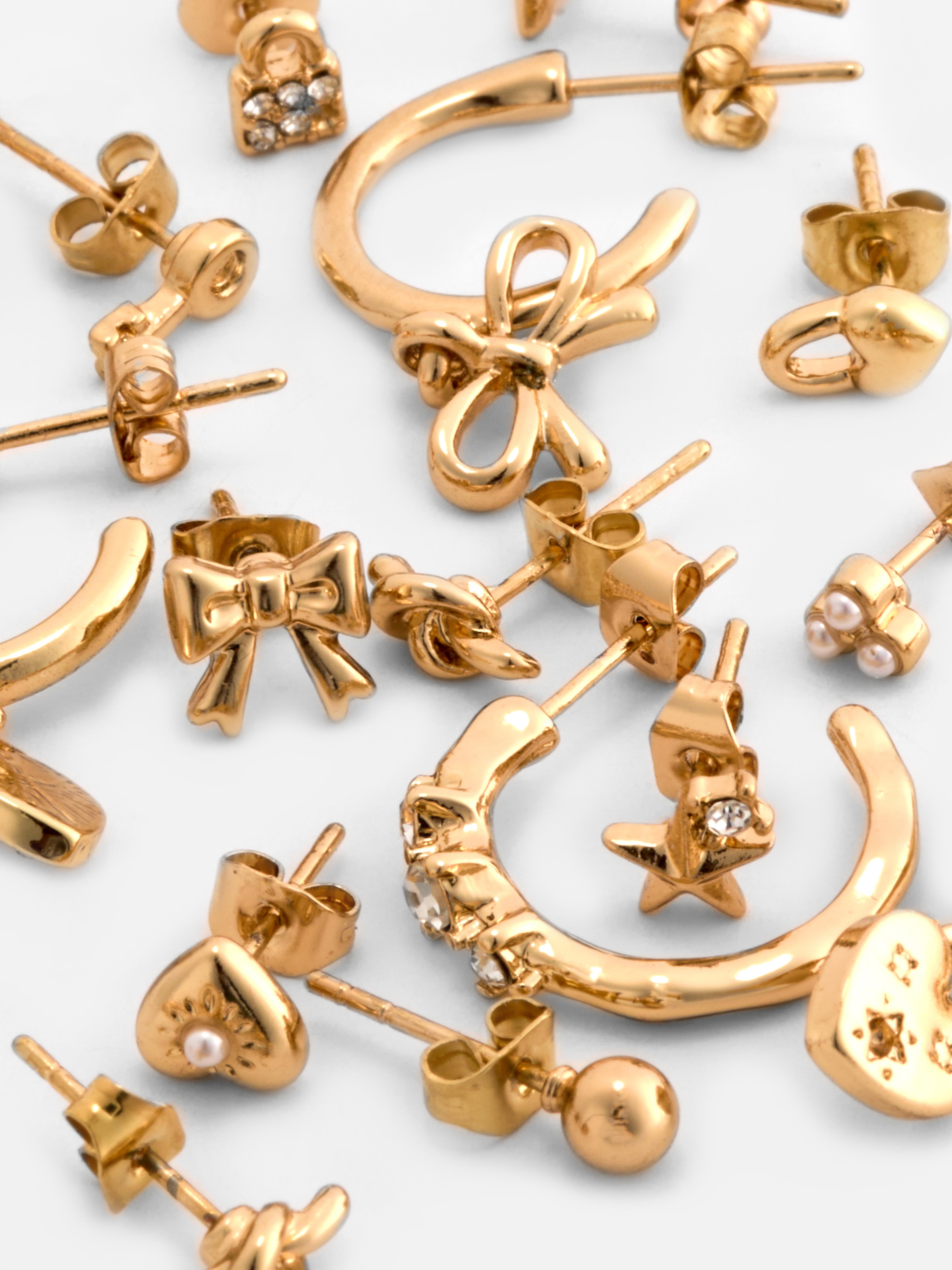 12pk Mixed Hoop and Stud Earrings