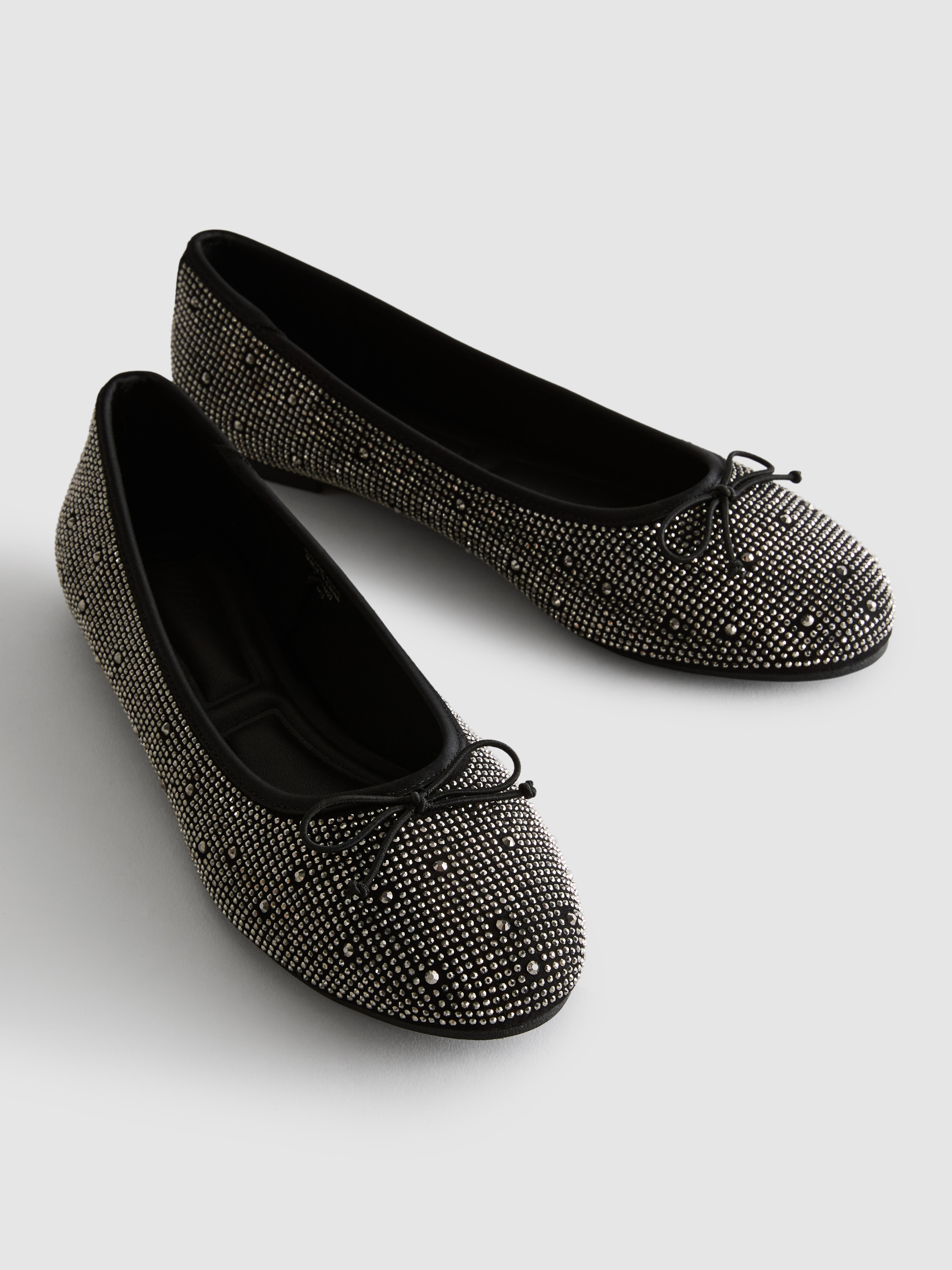 Hot Fix Rhinestone Ballerina Flats
