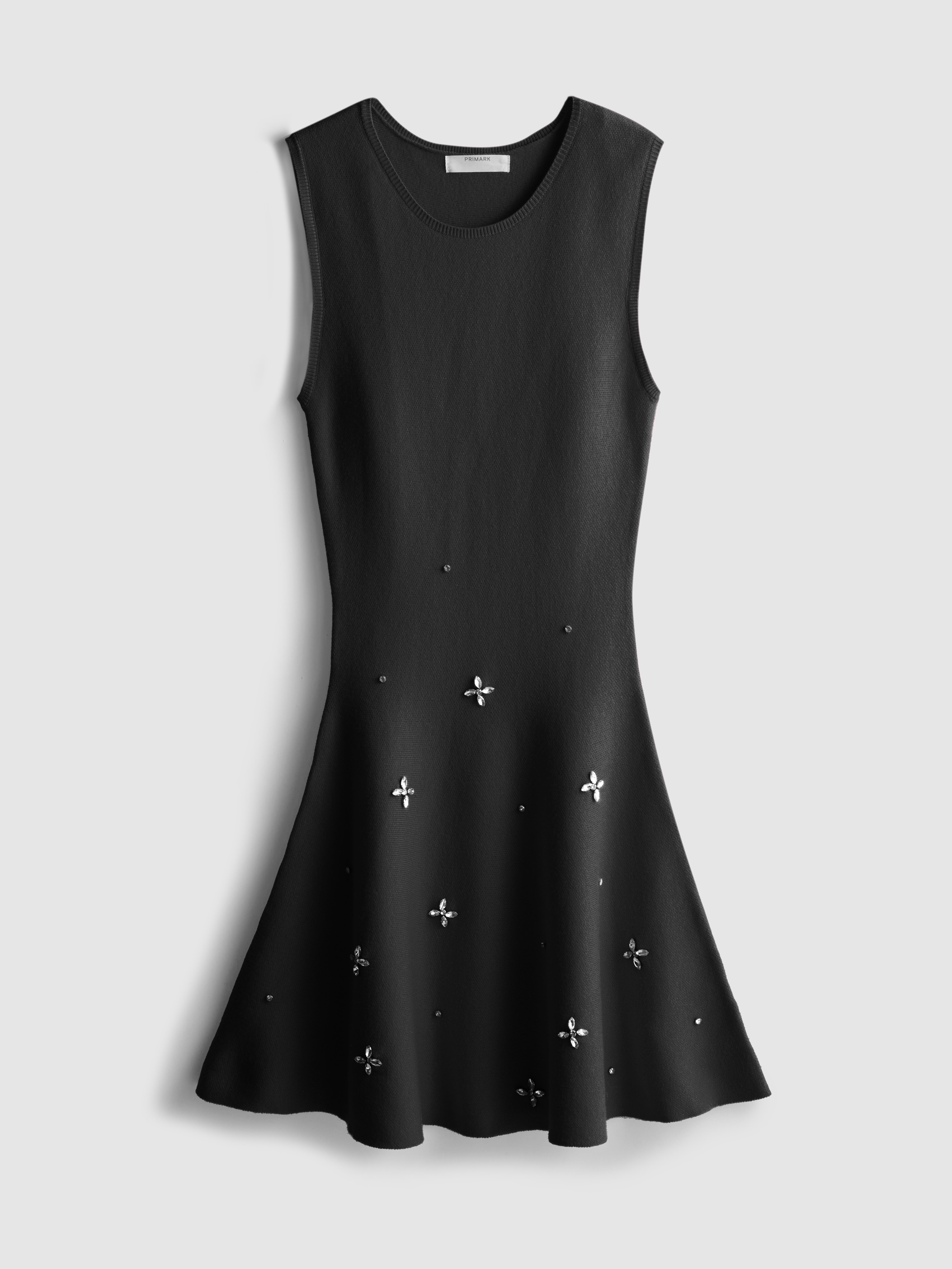 Embroidered Knit Mini Dress