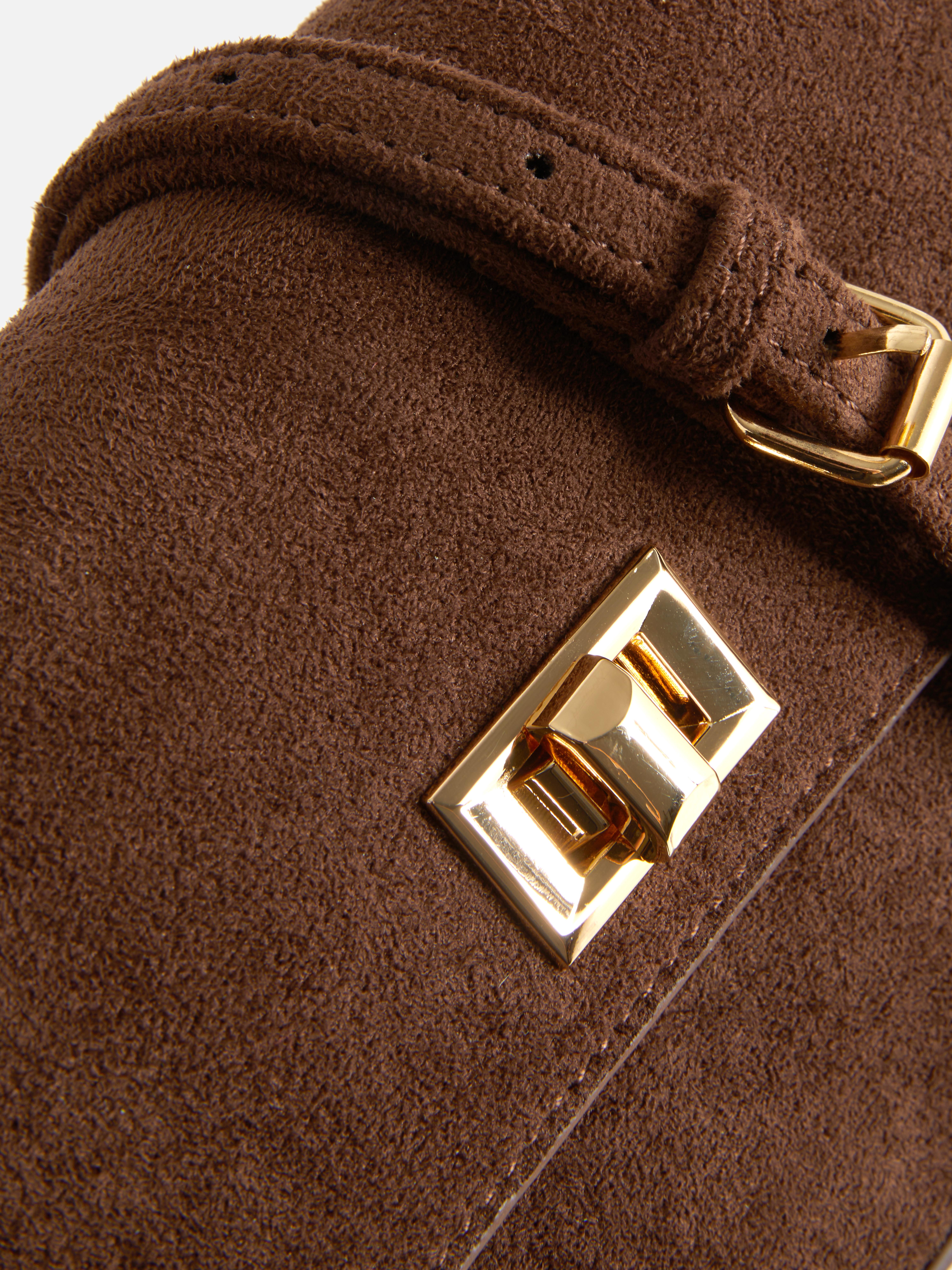 Faux Suede Mini Crossbody Bag