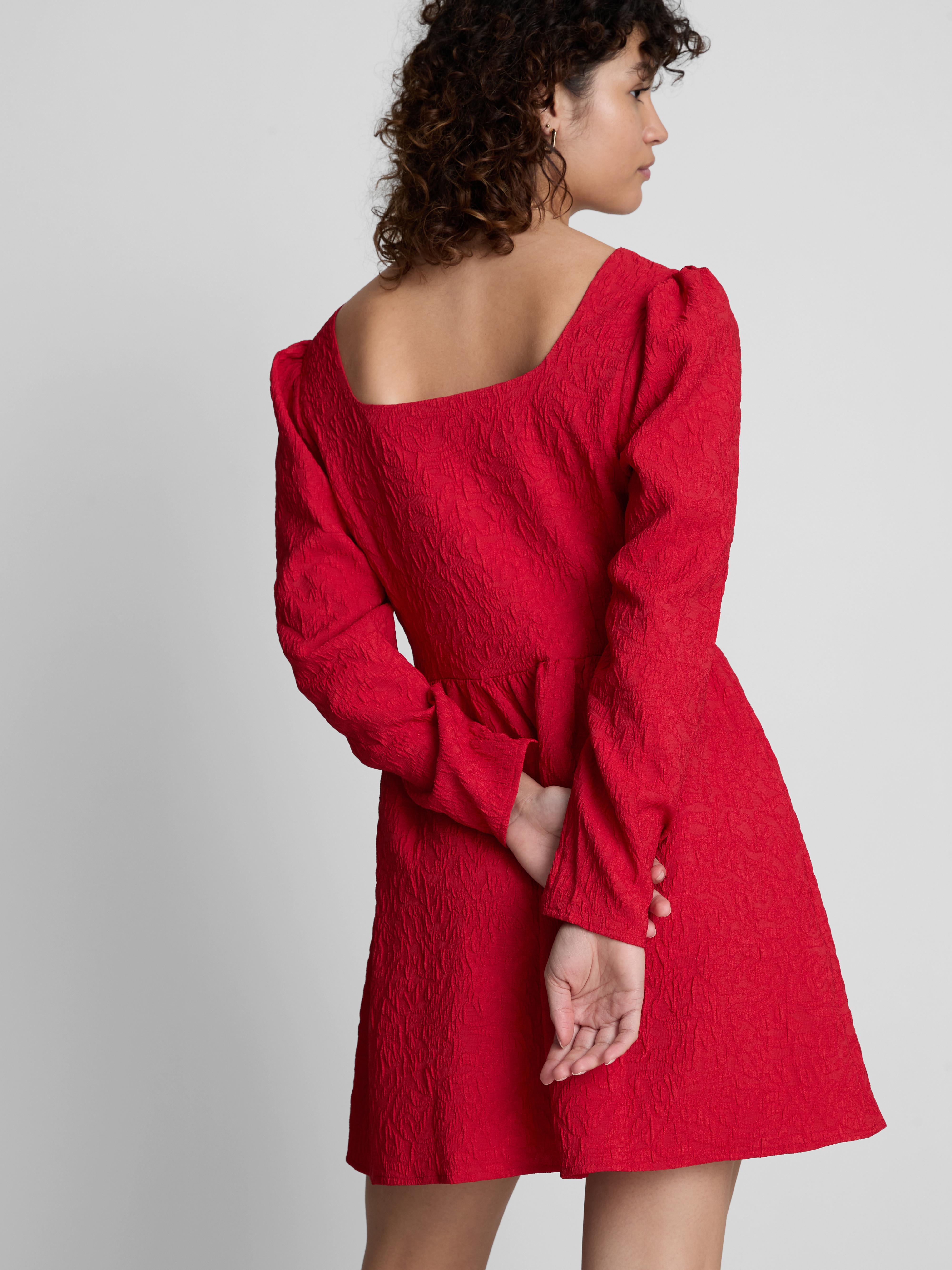 Drop Waist Jacquard Mini Dress