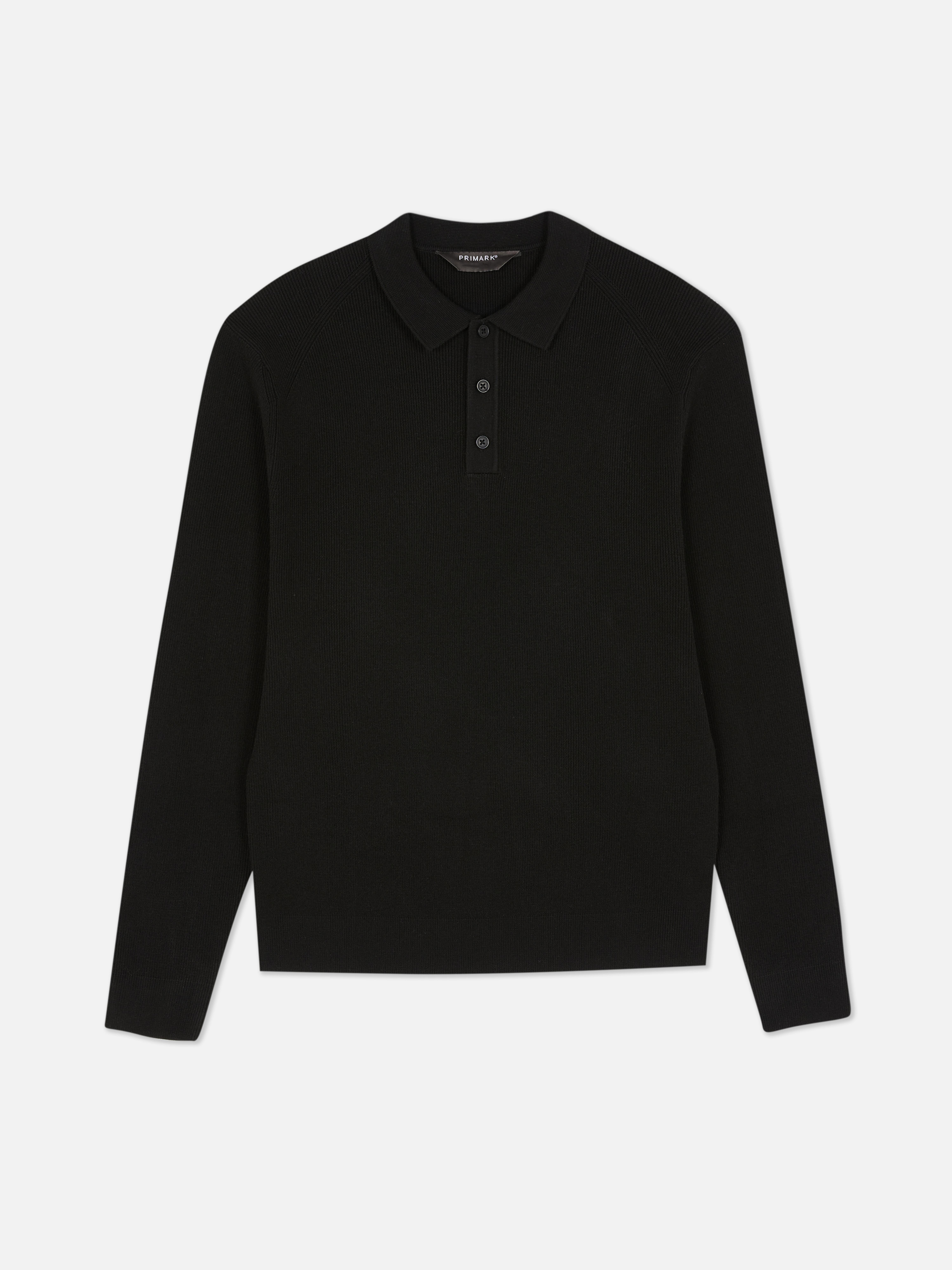 Ribbed Polo Sweater