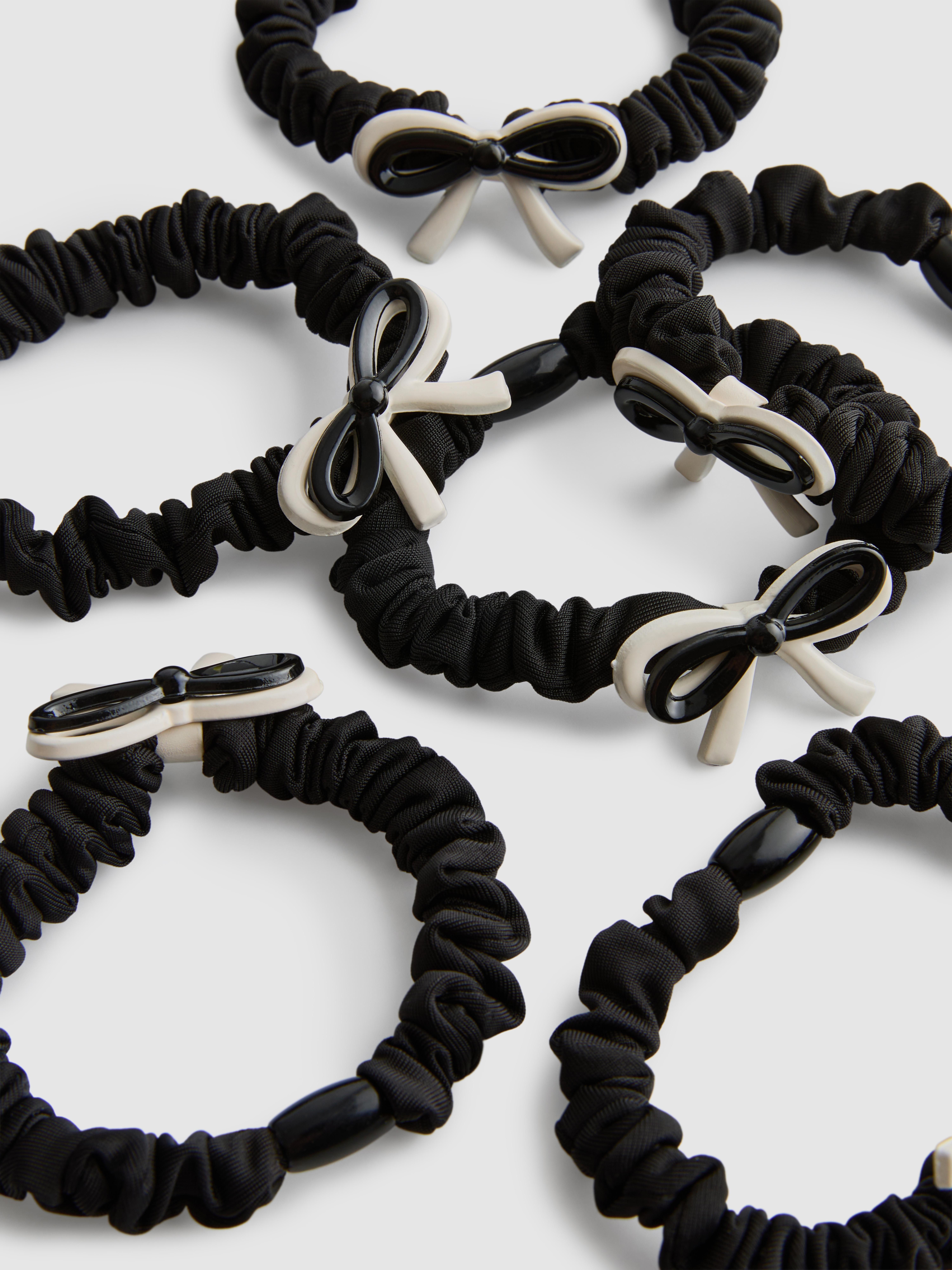 6pk Bow Charm Hair Scrunchies