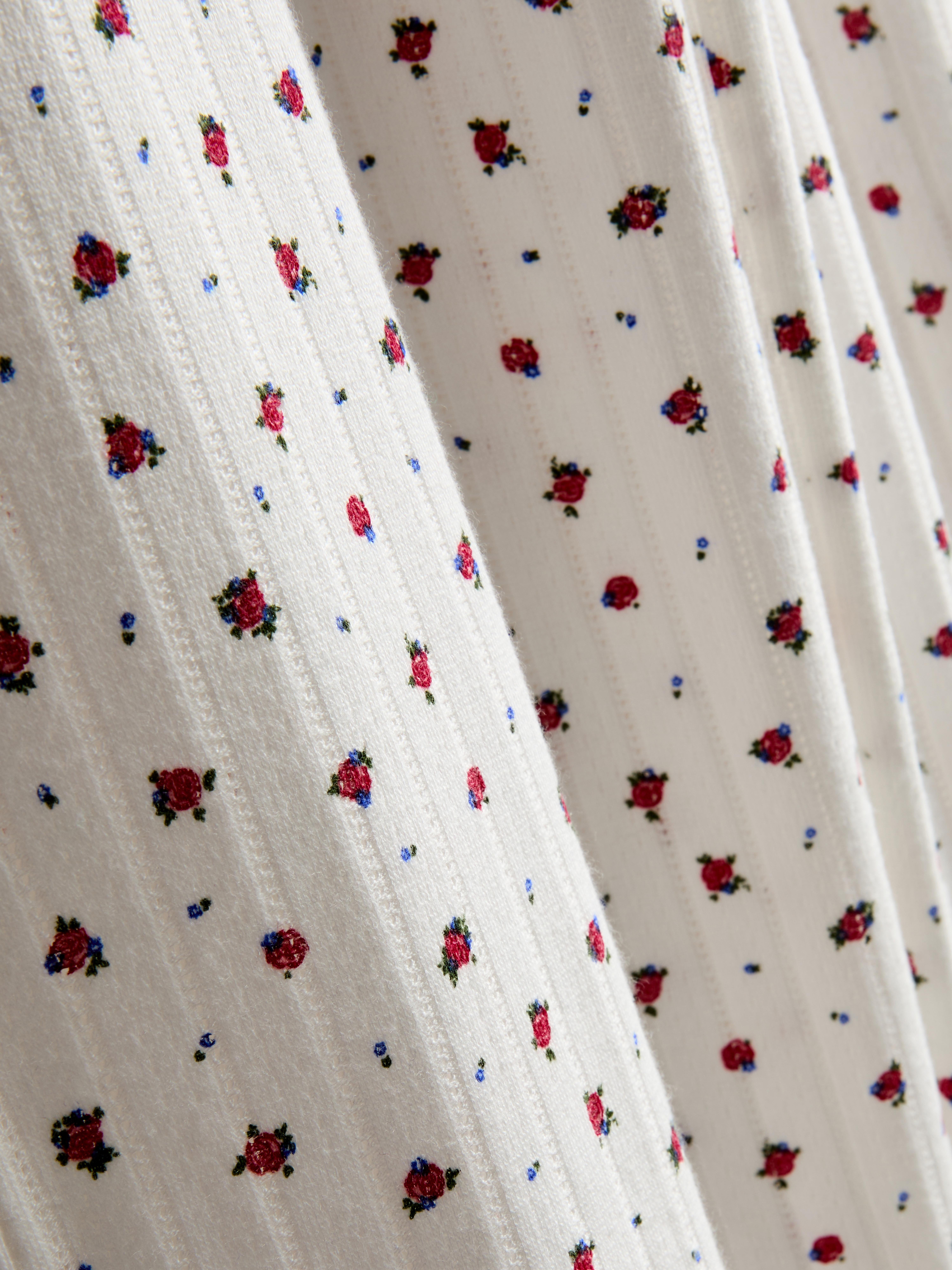 Printed Pointelle Pajama Bottoms