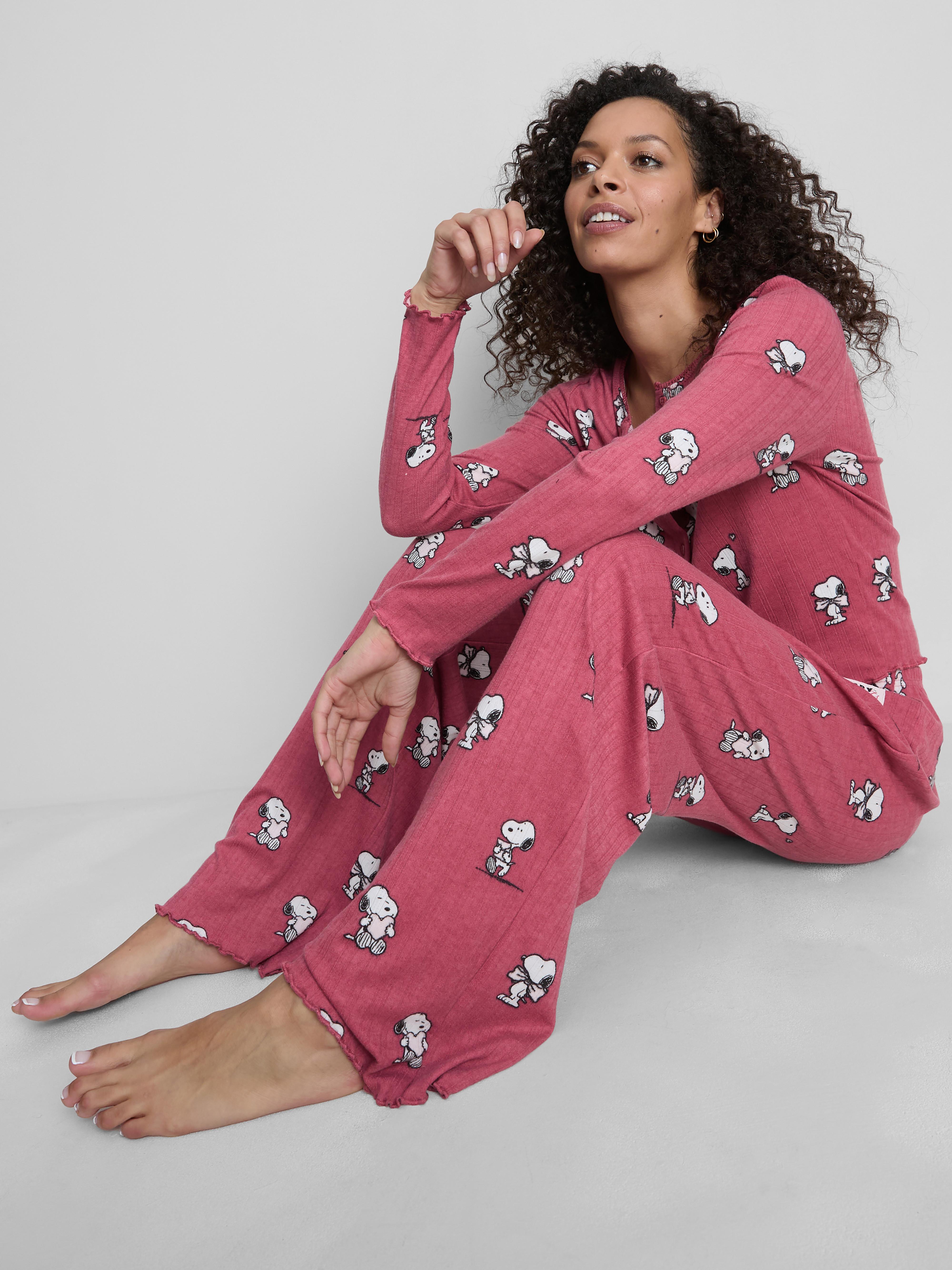 Snoopy Graphic Button Through Pajama Top
