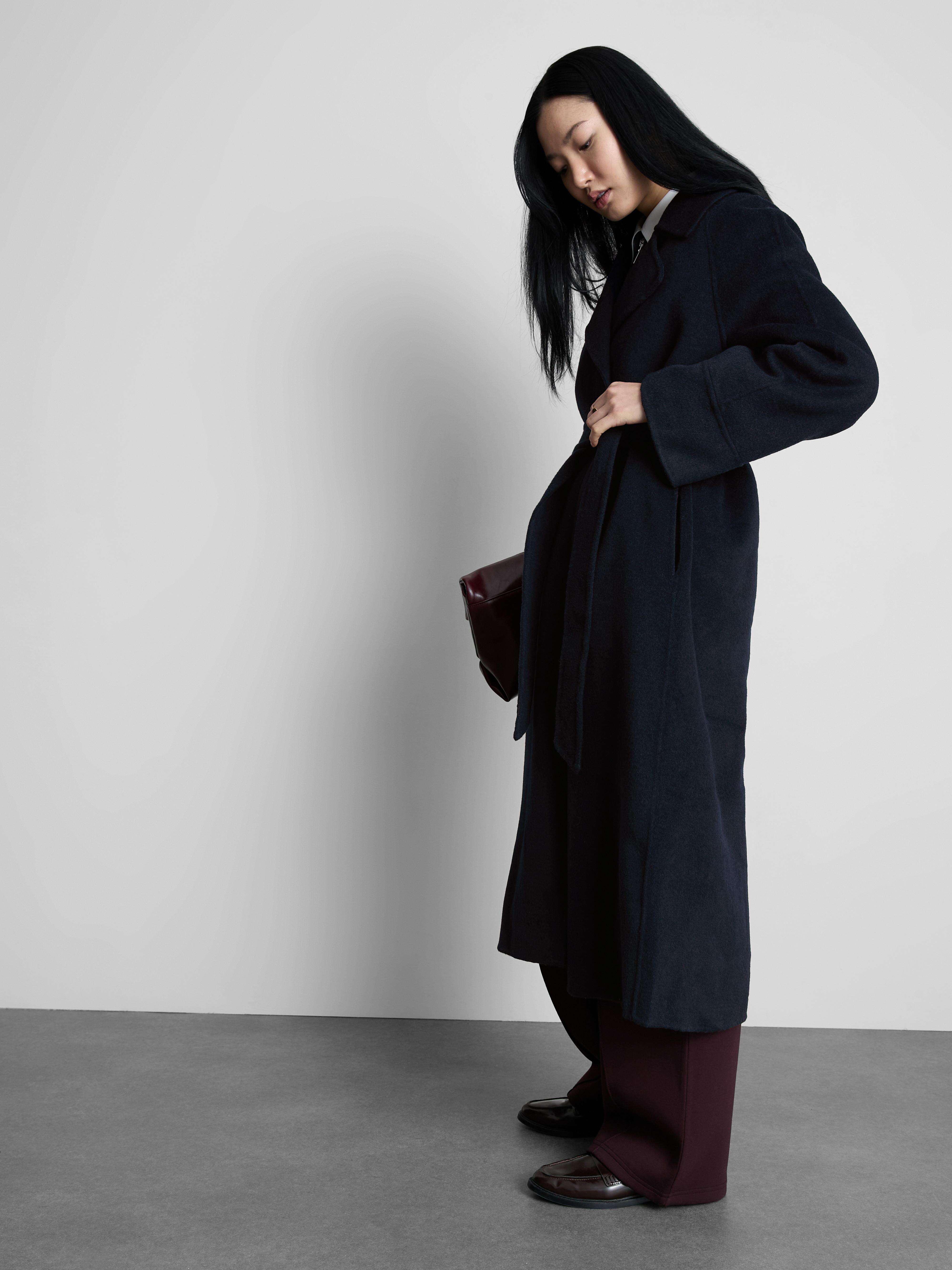The Edit Wool Blend Longline Wrap Coat