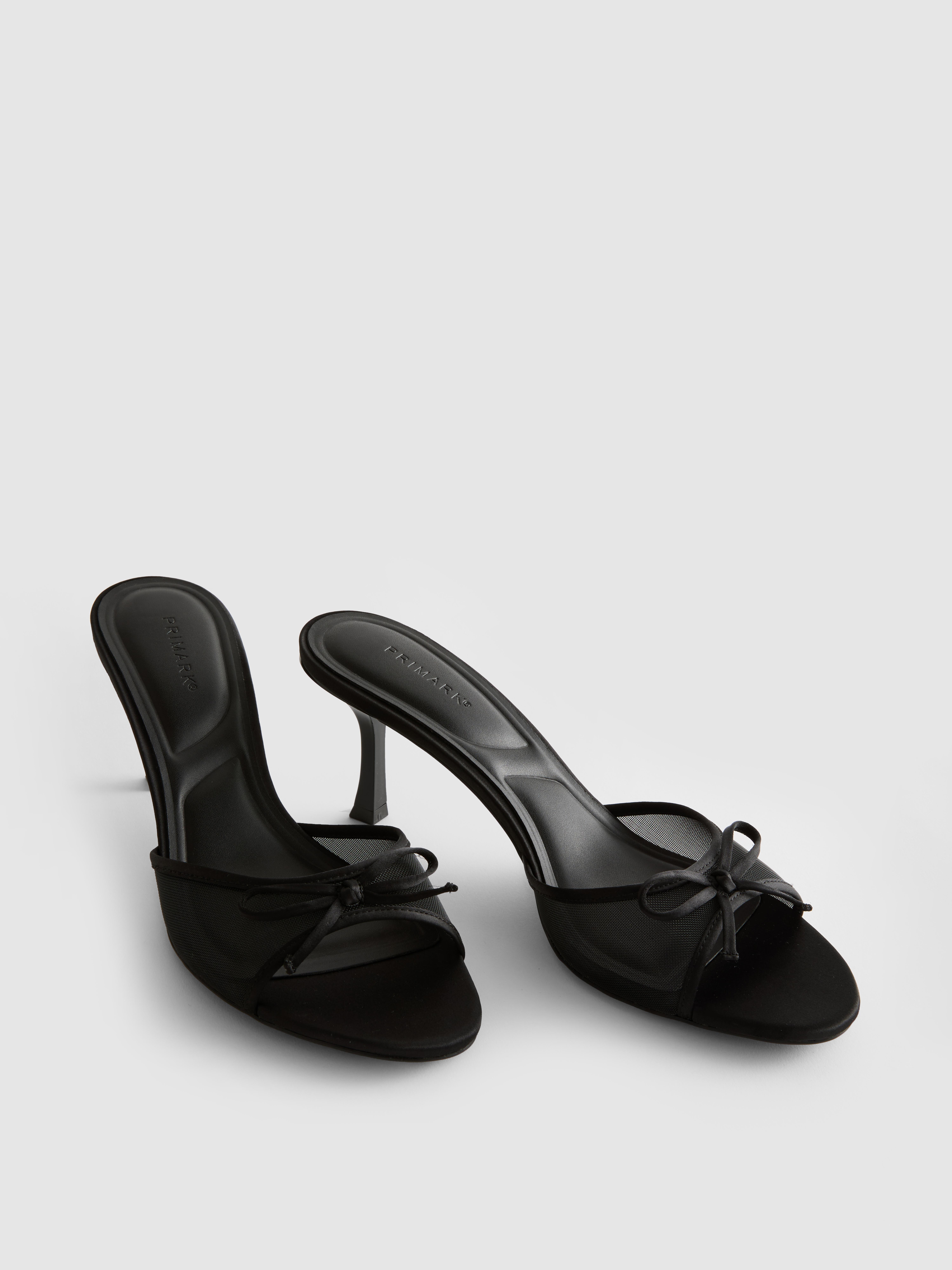 Mesh Bow Mule Heels