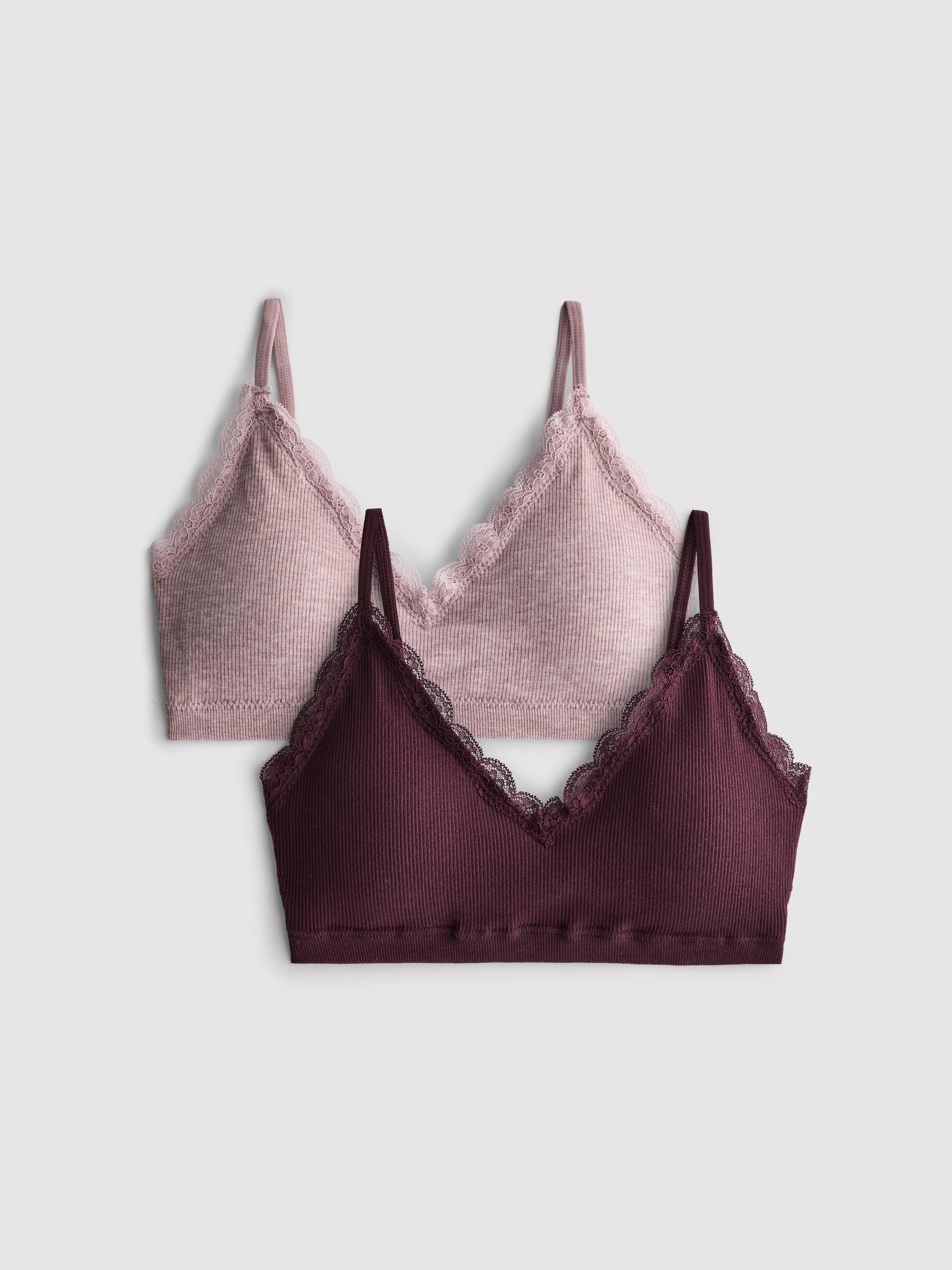 2pk Breast Cancer Awareness Seamless Triangle Bras