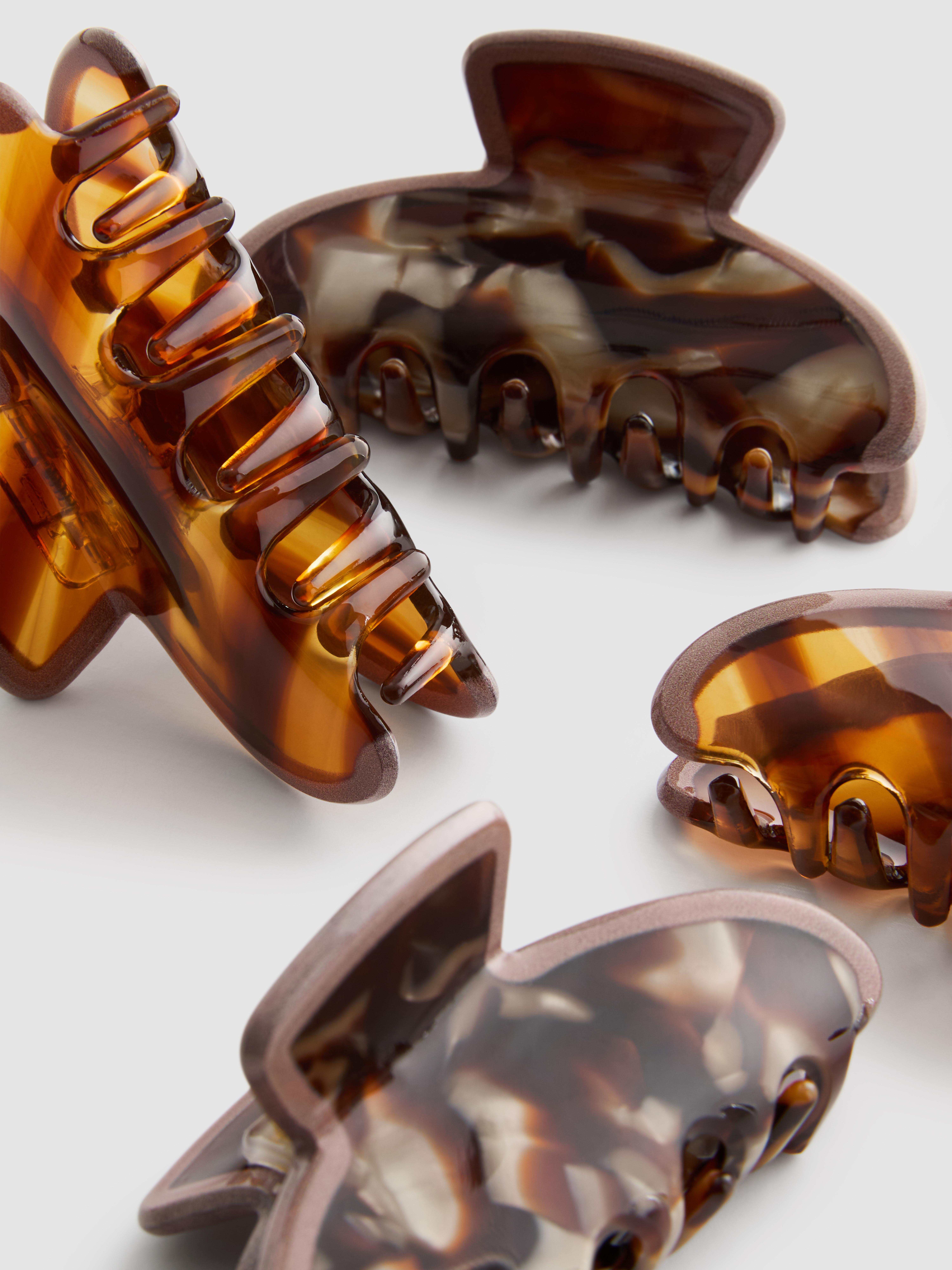 4pk Tortoiseshell Mini Claw Clips