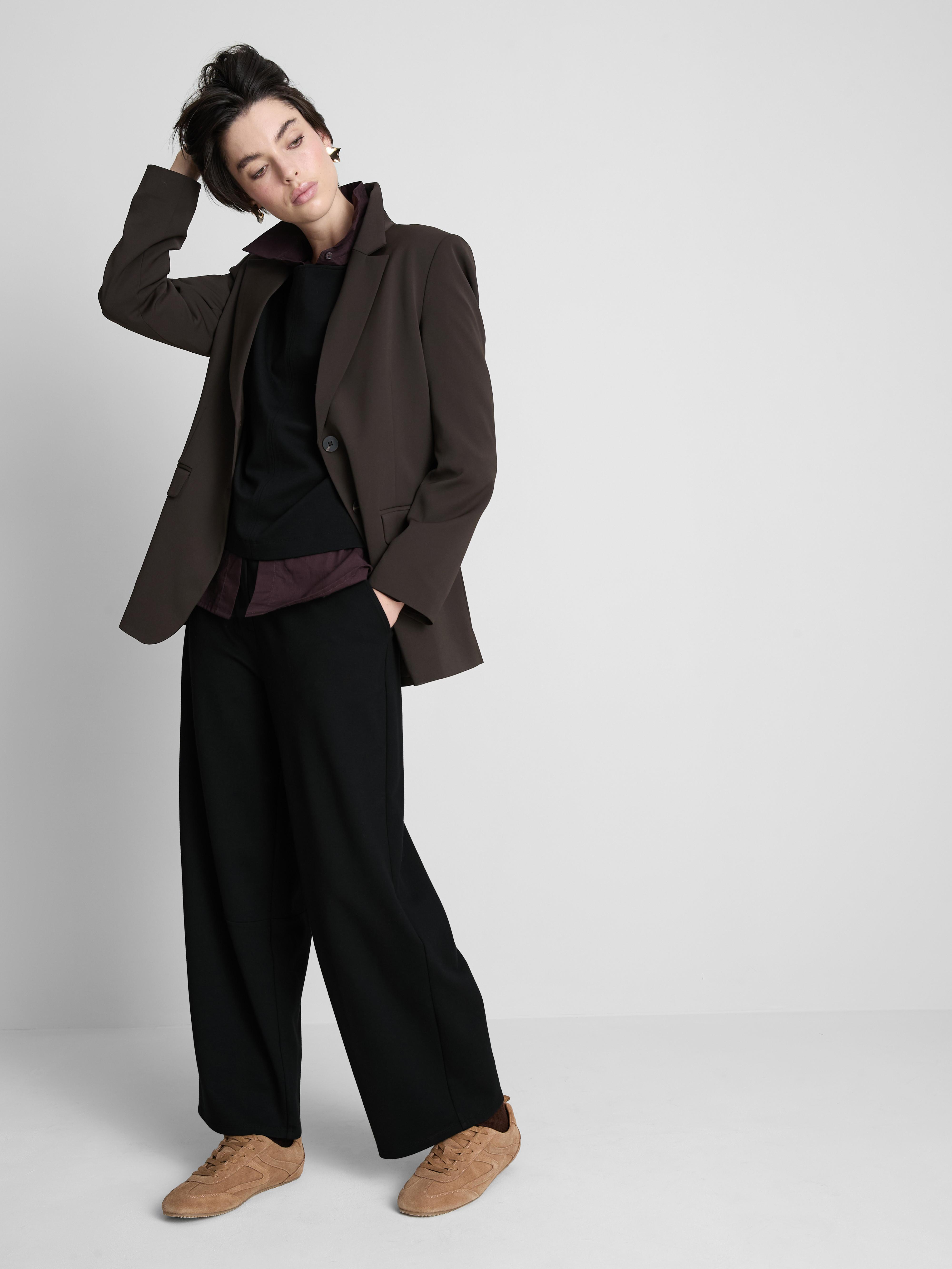 Barrel Leg Ponte Pants