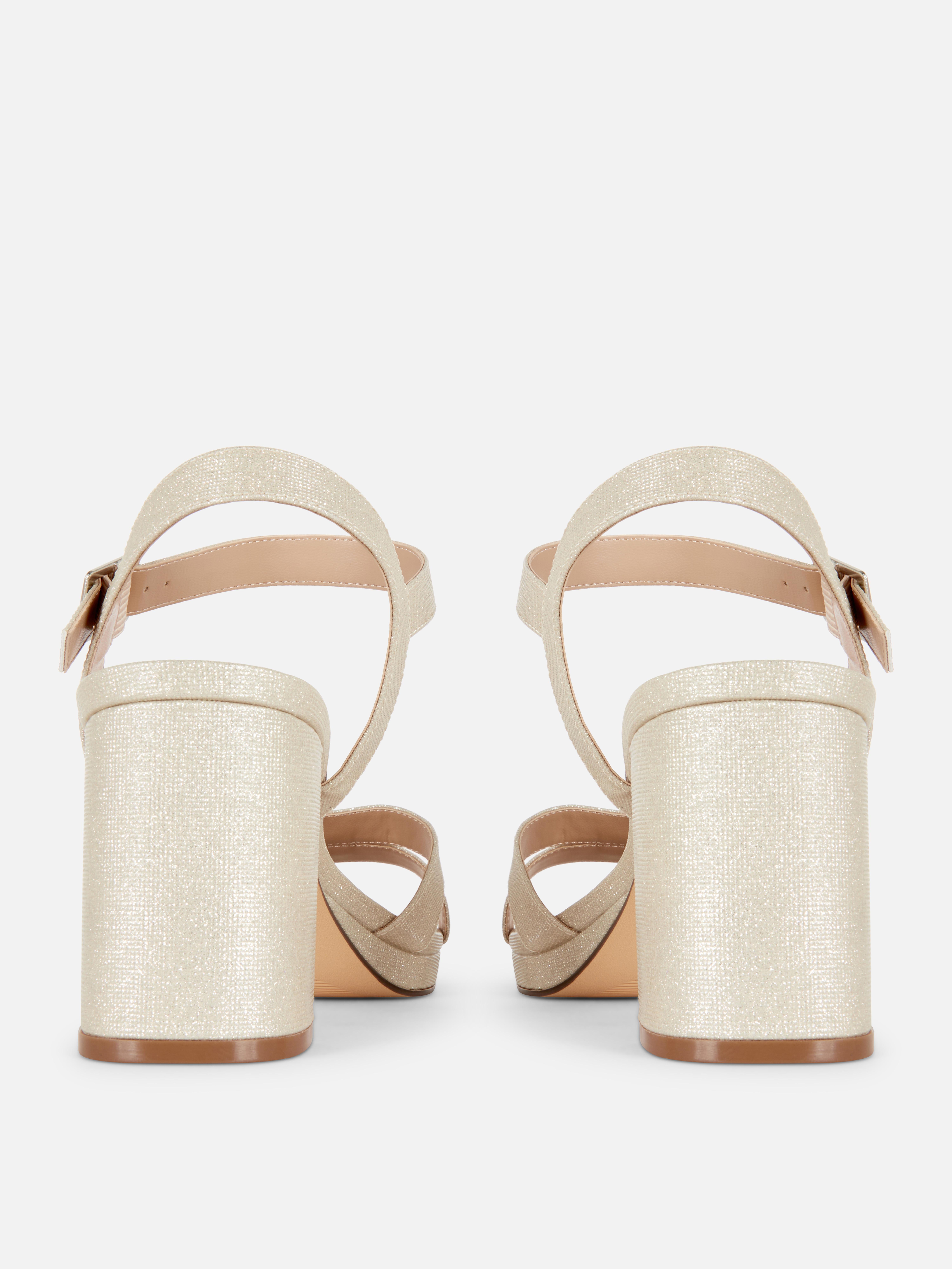 Glitter Strappy Heeled Sandals