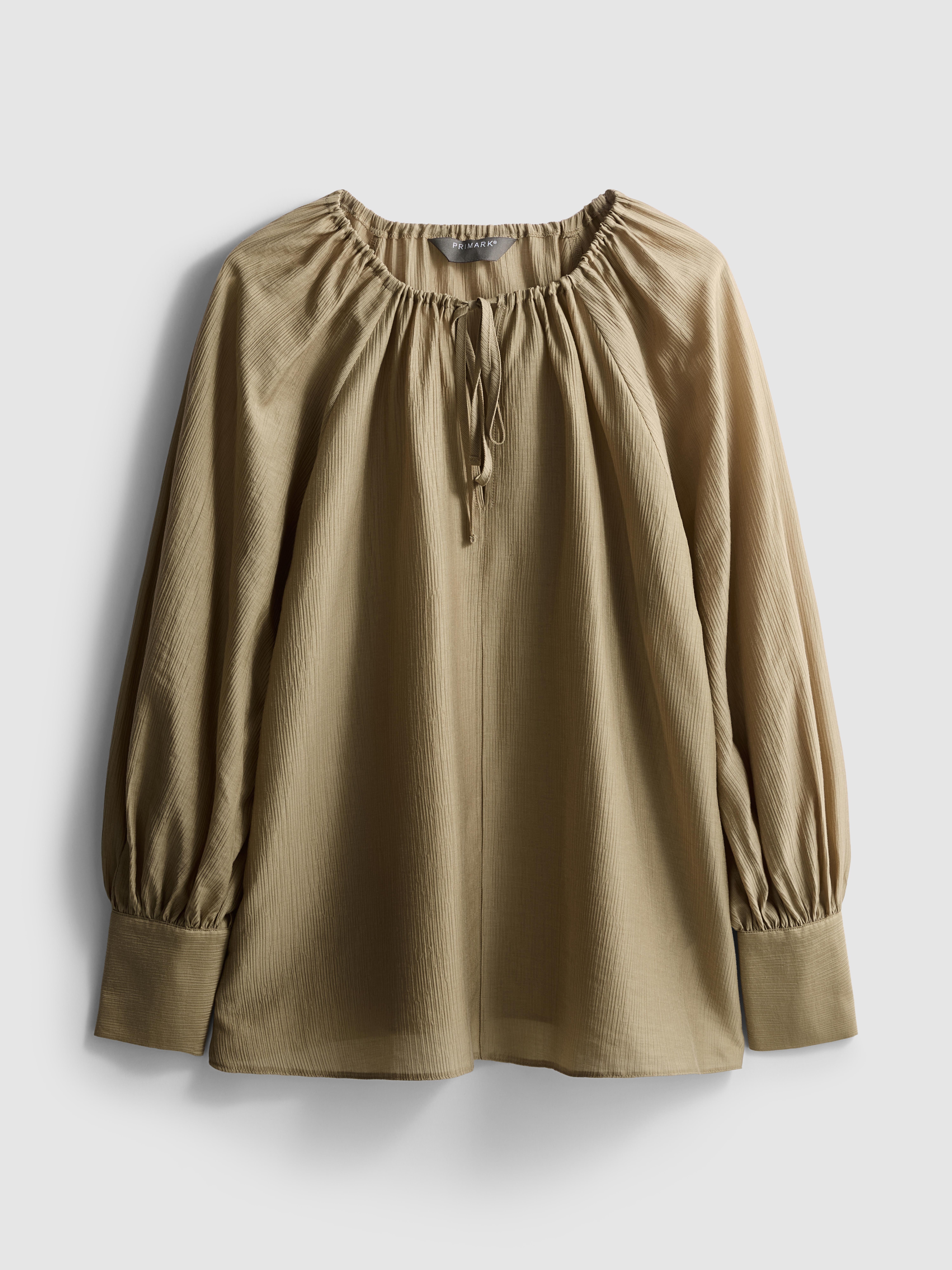 Tie Neck Shimmer Blouse