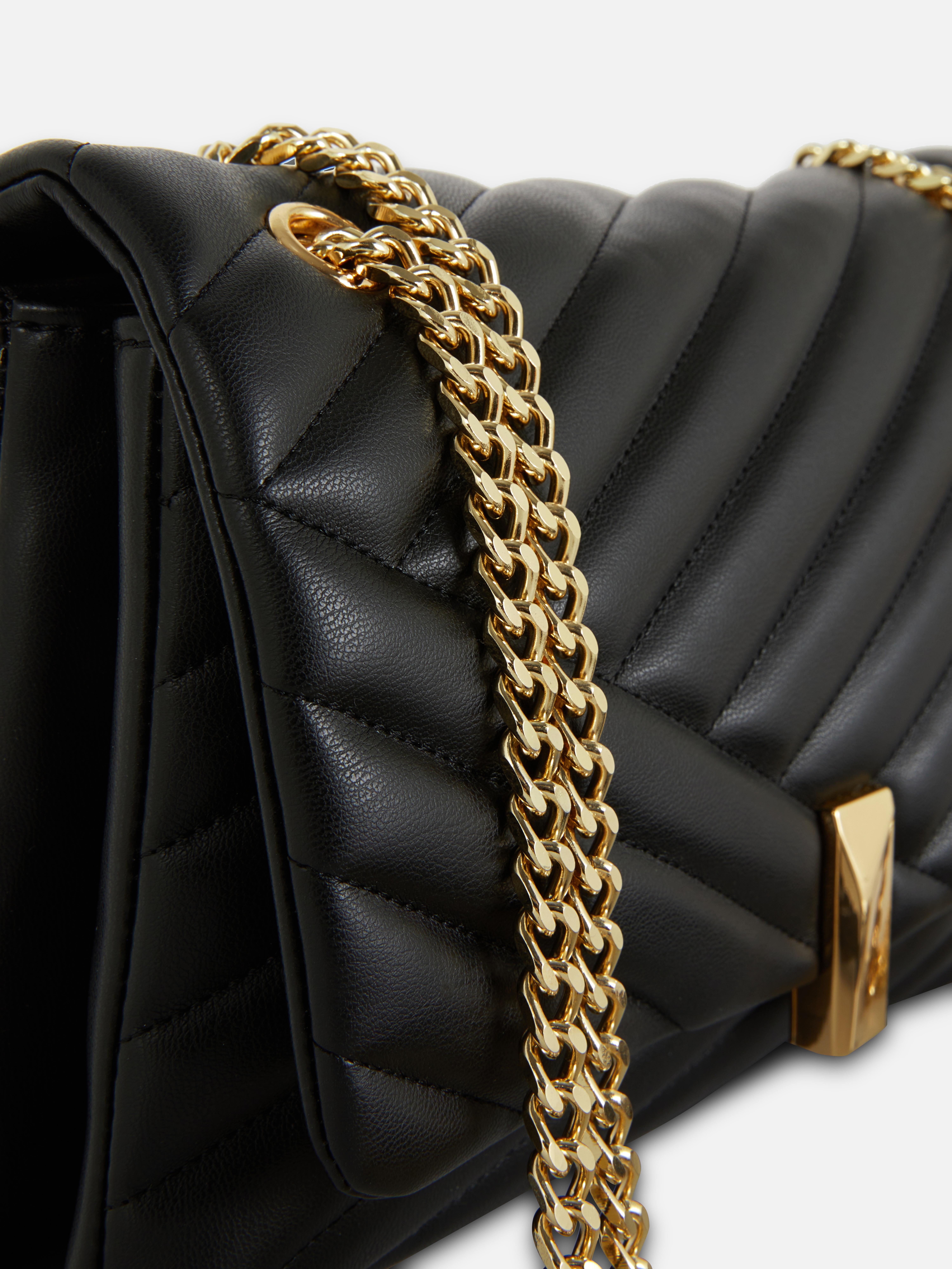 Quilted Chain Strap Flap Over Bag