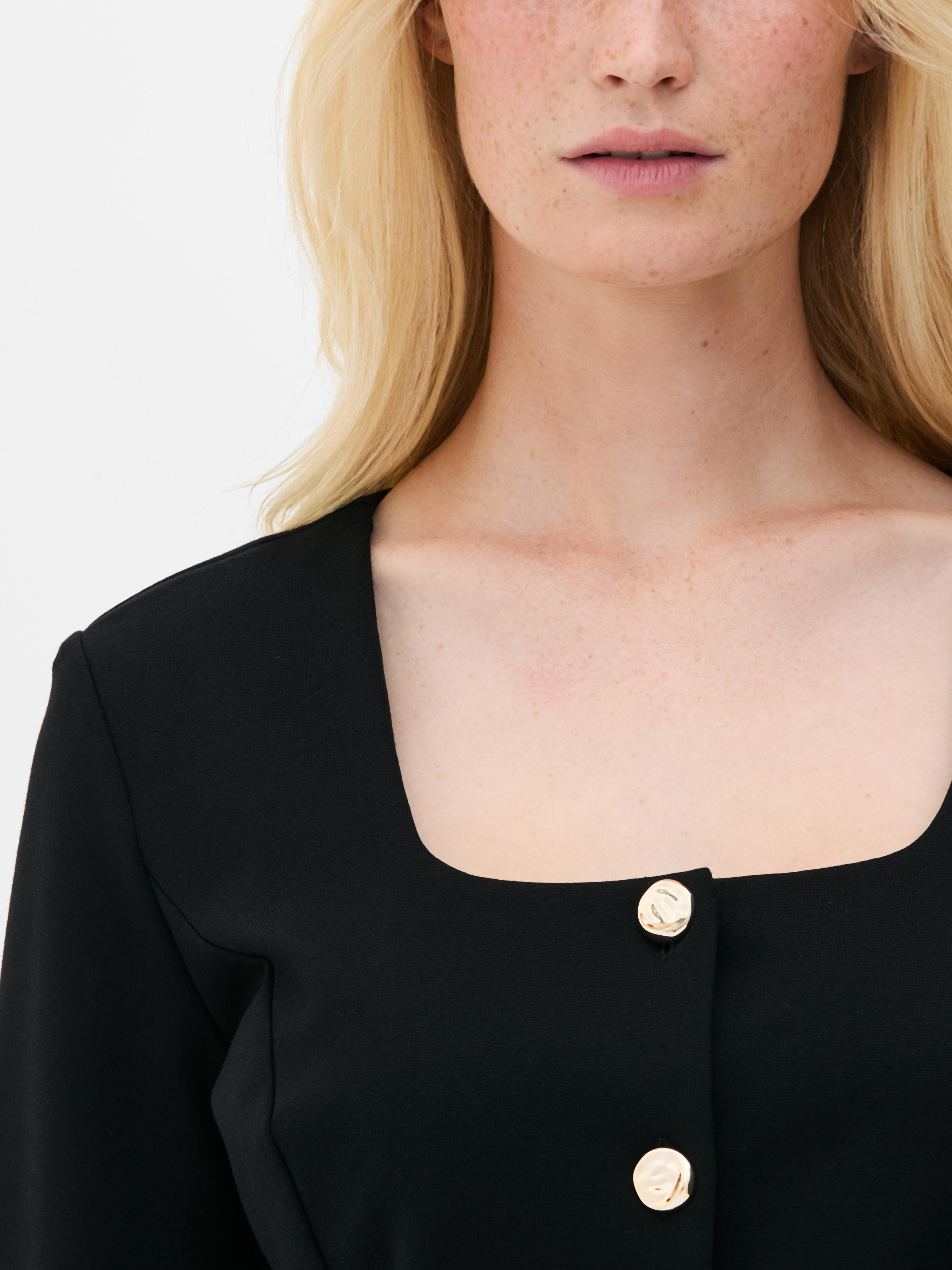 Fitted Button-Up Blazer