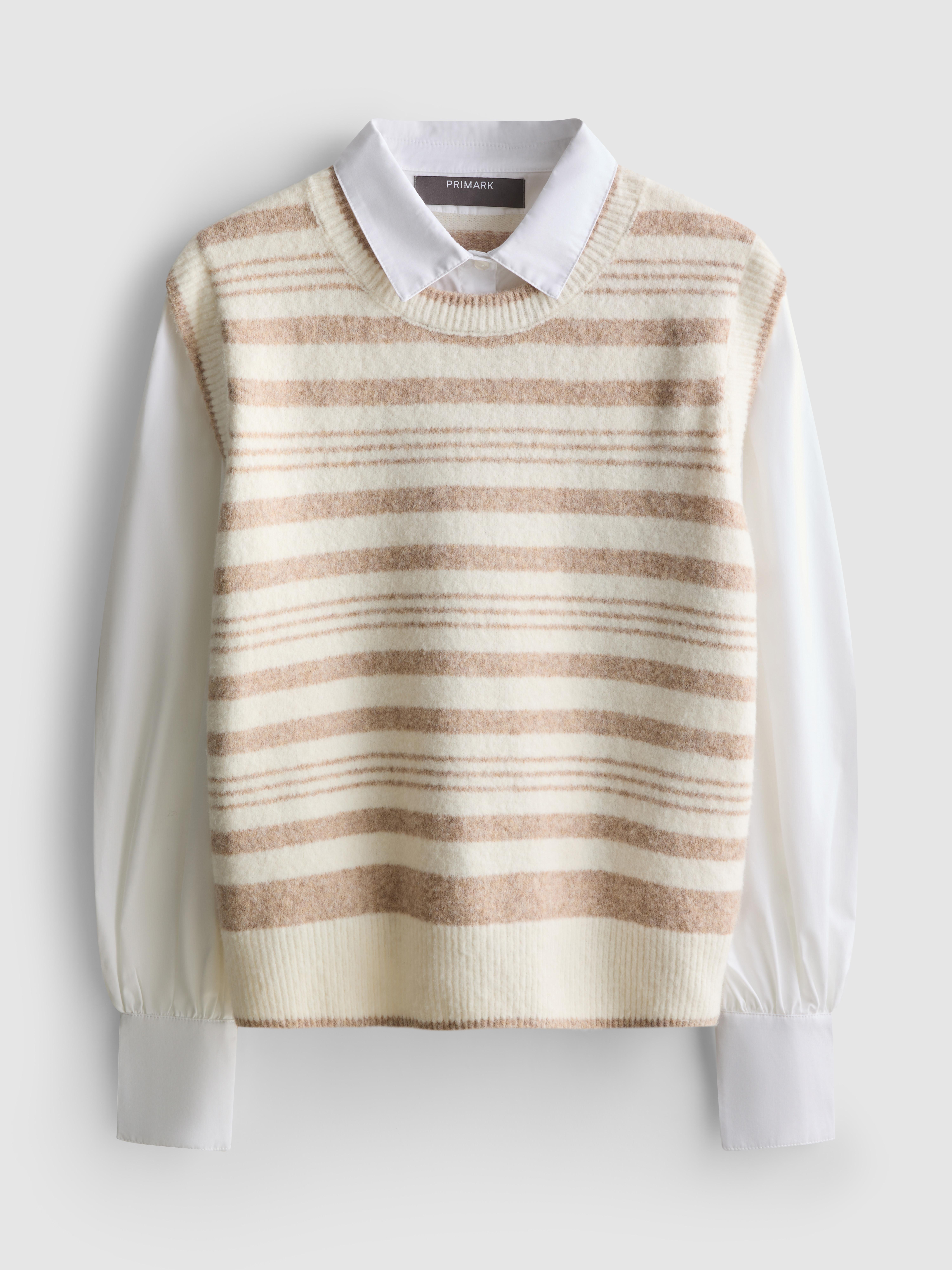 2 In 1 Balloon Stripe Layered Vest Top