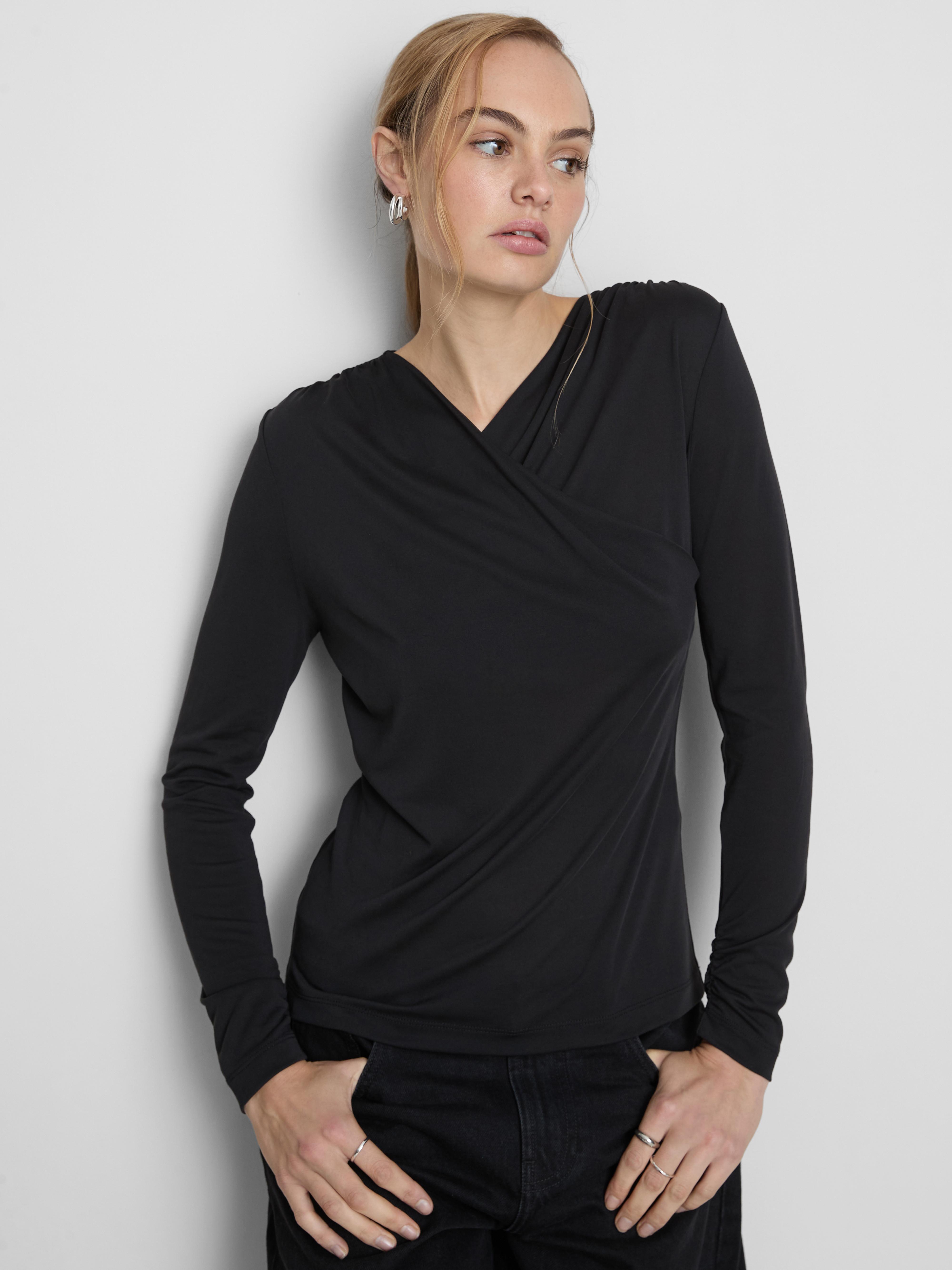 The Edit Draped Long Sleeve Top