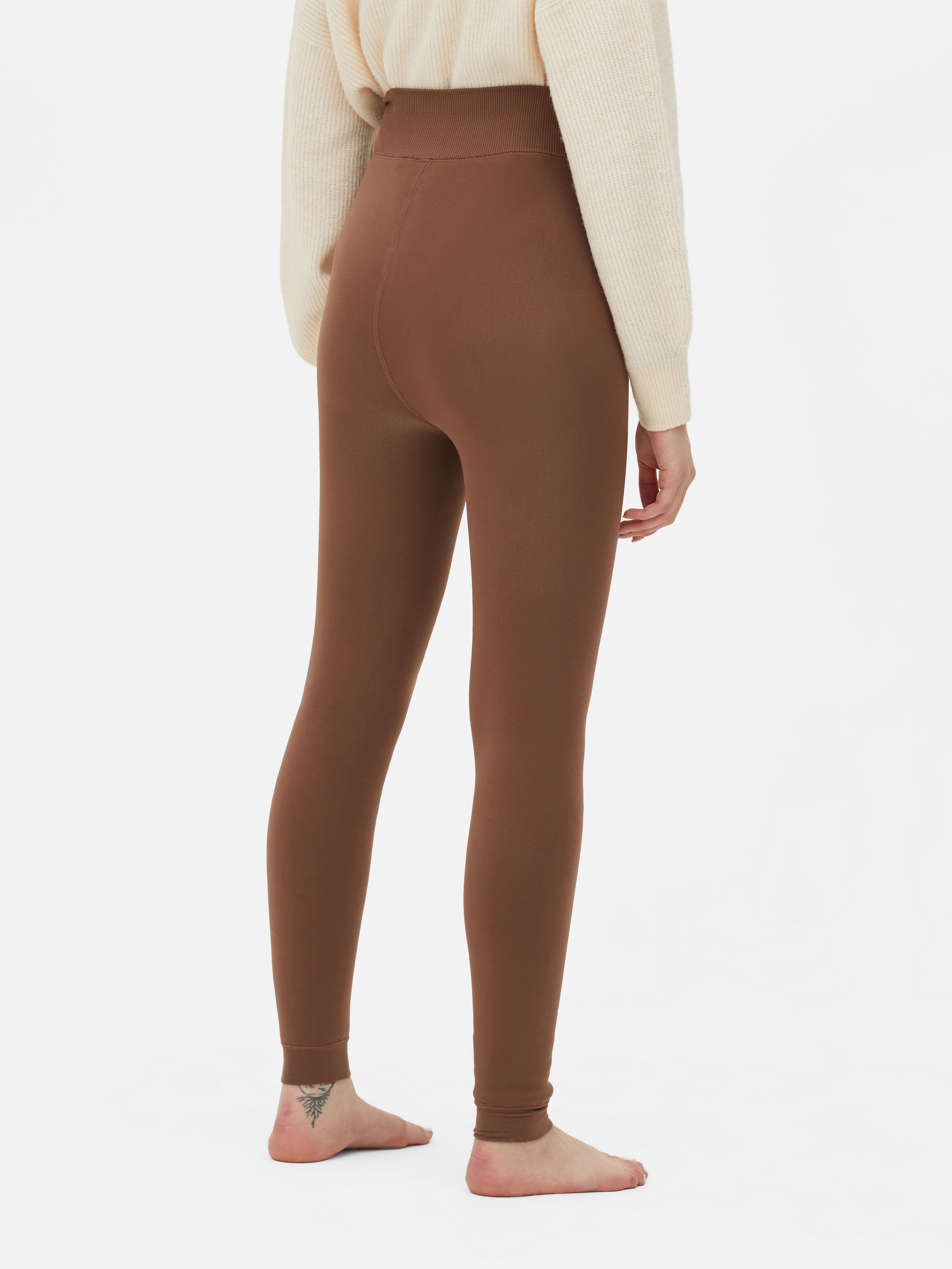 1pk Velvet Plush Taupe Leggings