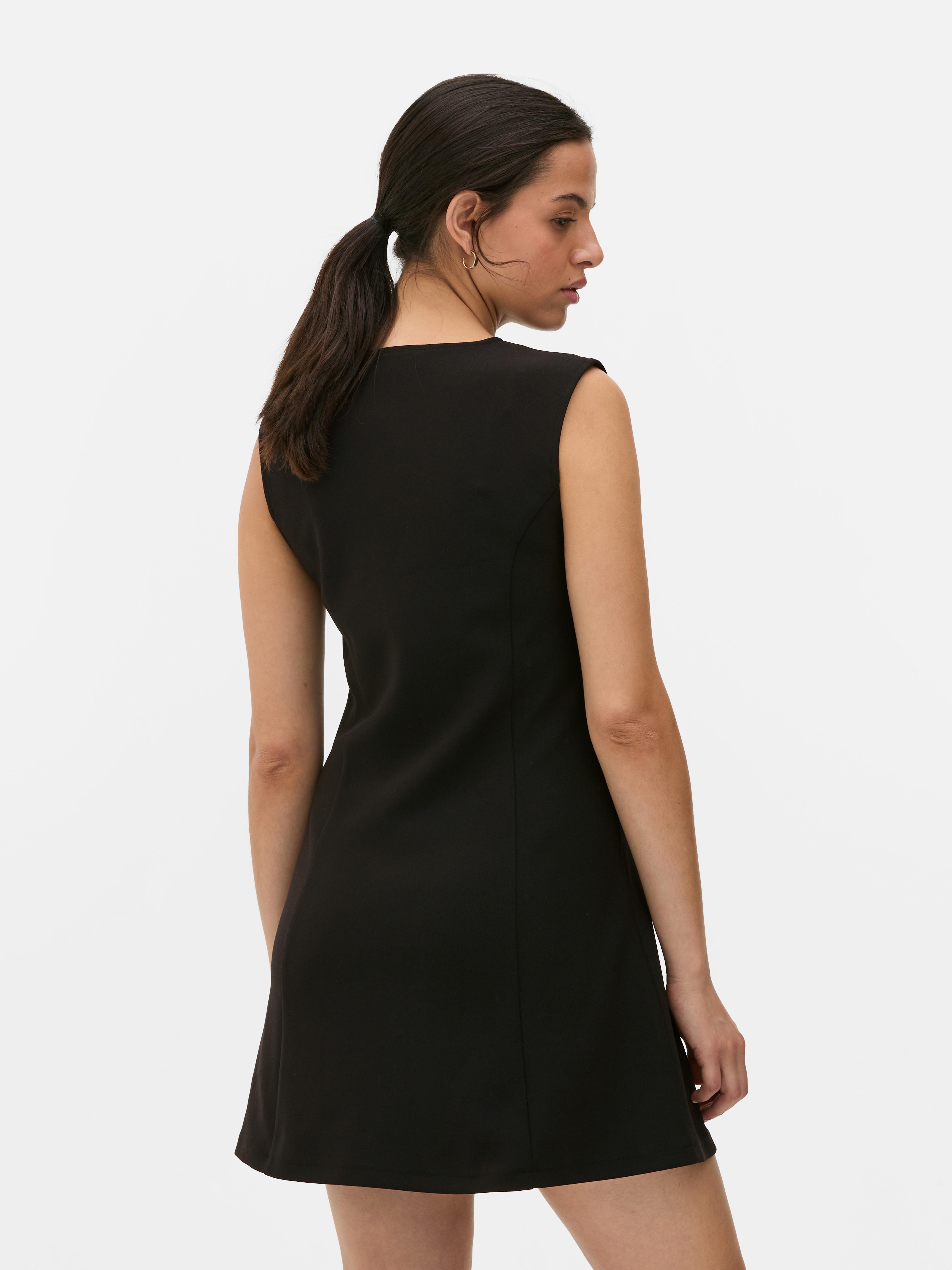 Button Through Mini Shift Dress