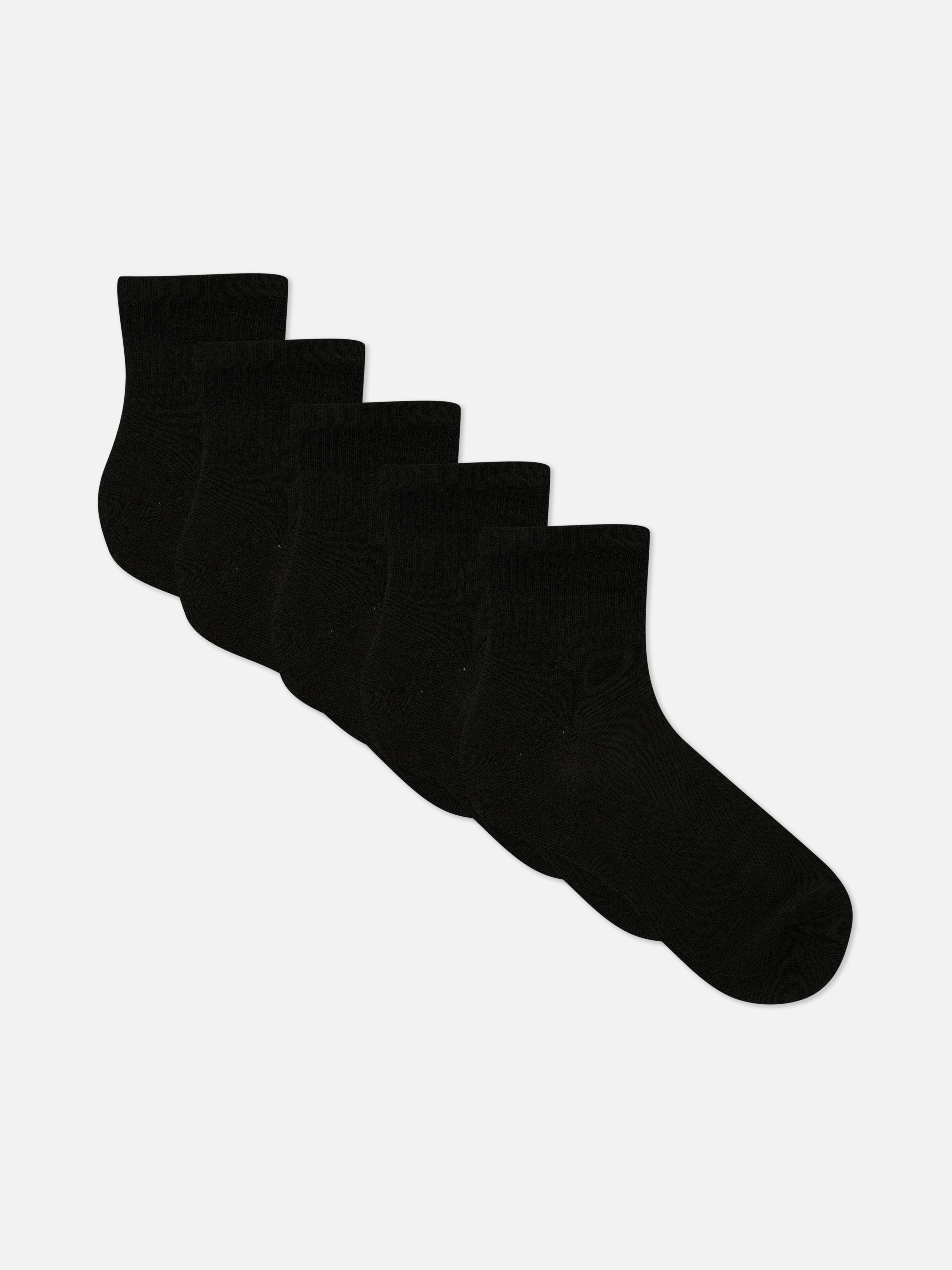 5-Pack Ribbed Ankle Socks